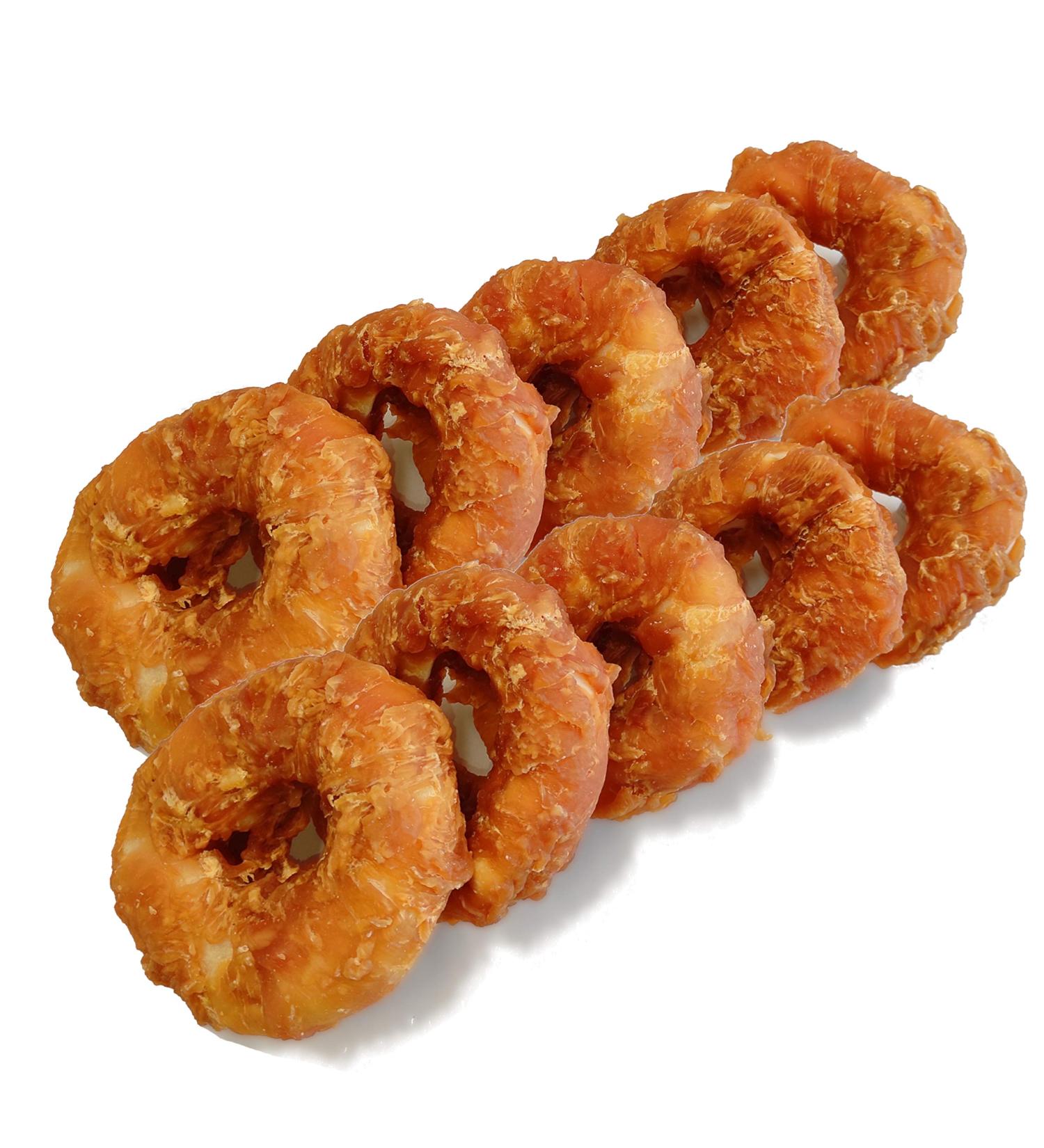 Top Dog Chicken Donut Chews - Sugar-Free Dog Snacks (10 Pieces) - Healthy Treats for Dogs - Buy Online on GoSupps.com