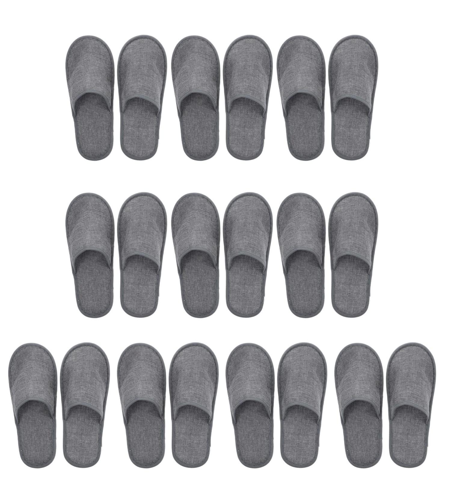 Shop Cabilock Disposable Slippers - 10 Pairs of Linen Terry Hotel & Spa Flip Flops for Men & Women | Perfect for Travel Home & Pedicure - Gray 28x1cm - Buy Online on GoSupps.com