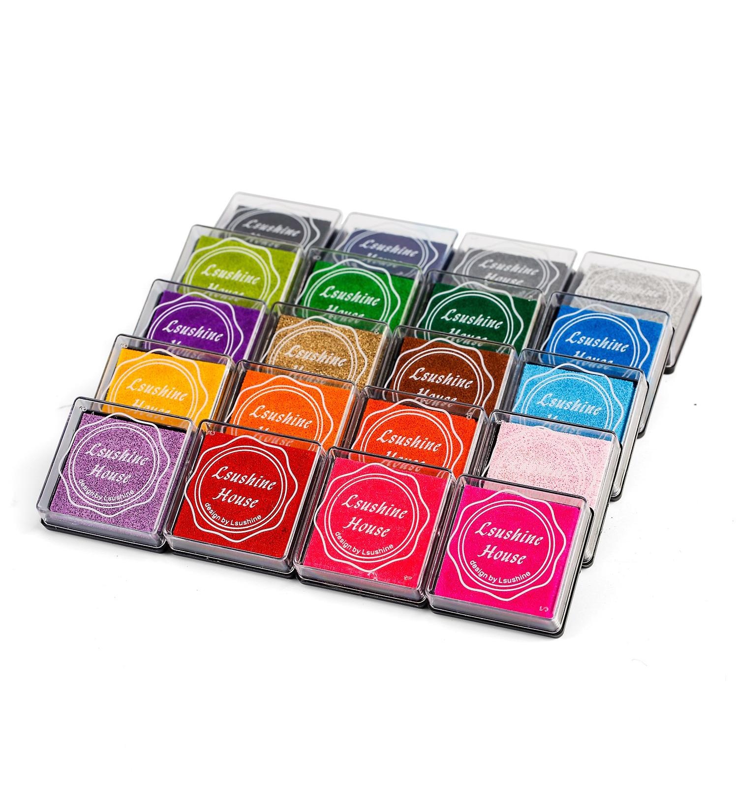 20 Color Rainbow Finger Ink Pad Set for Kids - Lsushine Craft Ink Pad Stamps Partner - Buy Online on GoSupps.com
