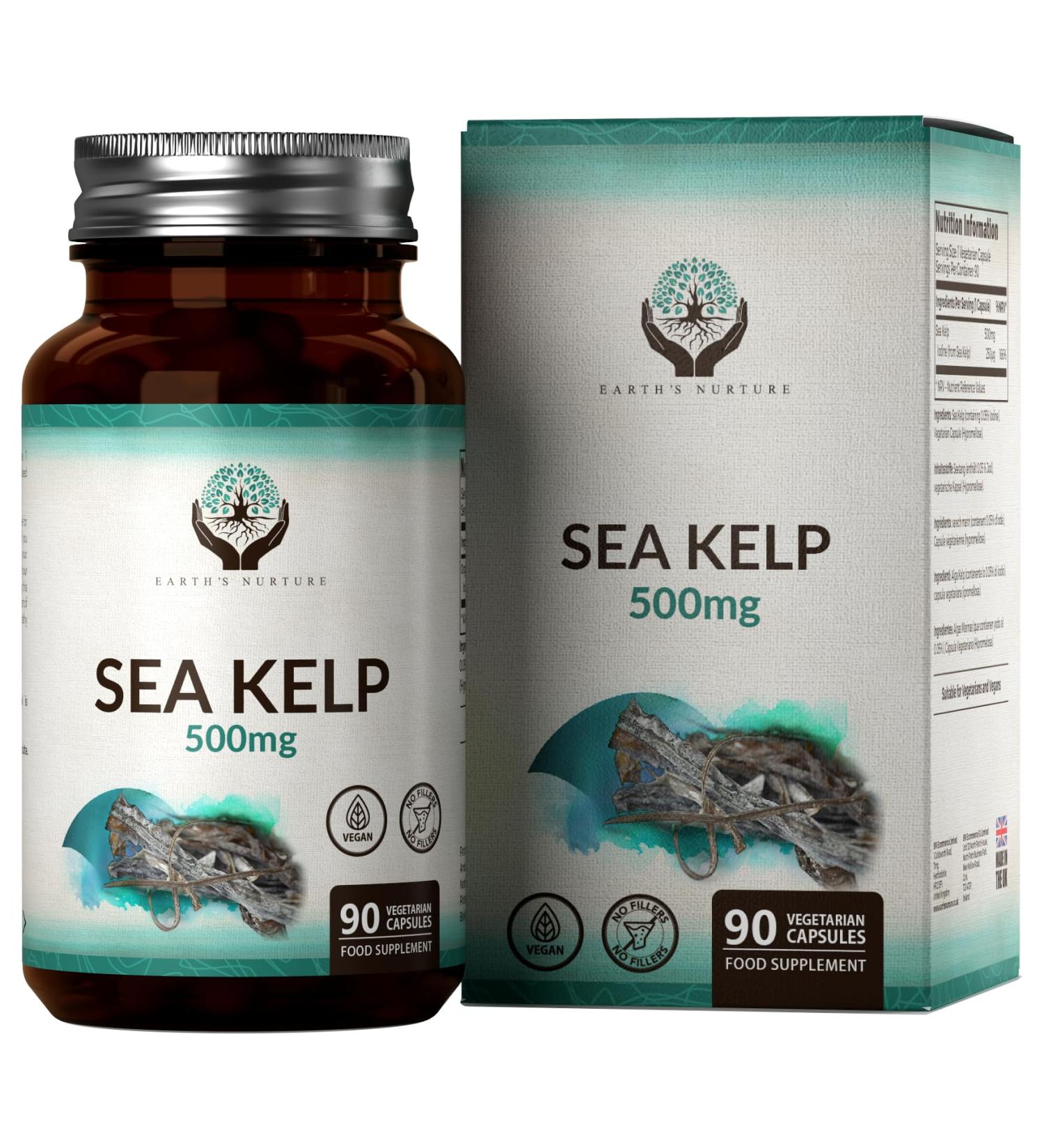 Buy 90 Iodine Tablets with Seaweed Capsules | 500mg per Serving | Gluten & Allergen-Free | Made in Great Britain - Optimal Support for Your Health - Buy Online on GoSupps.com
