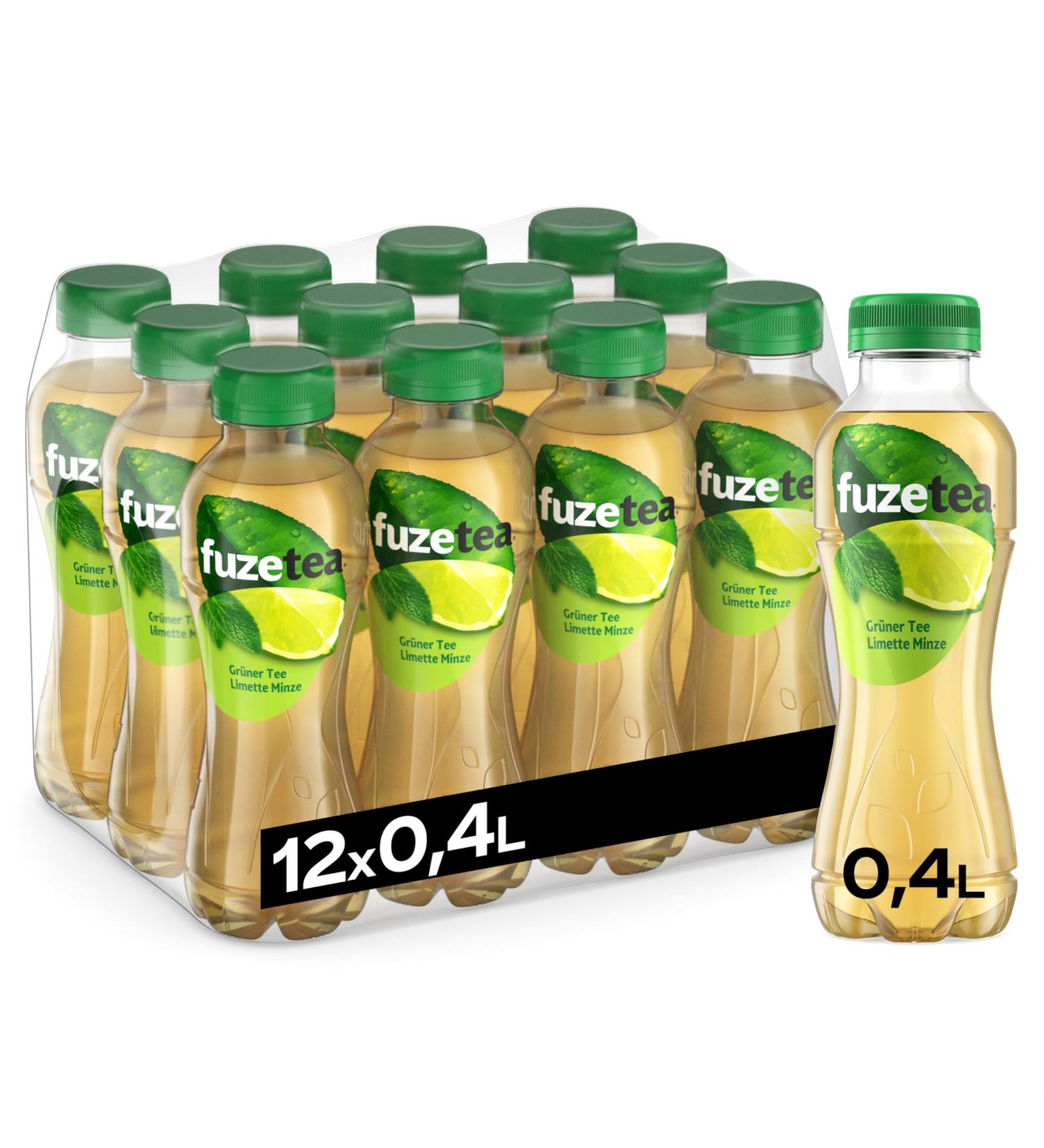 Fuze tea green tea lime lime mint - extraordinary fusion made of green tea and fruity lime taste - low -calorie tea made of sustainable cultivation - one -way bottles (12 x 400 ml)