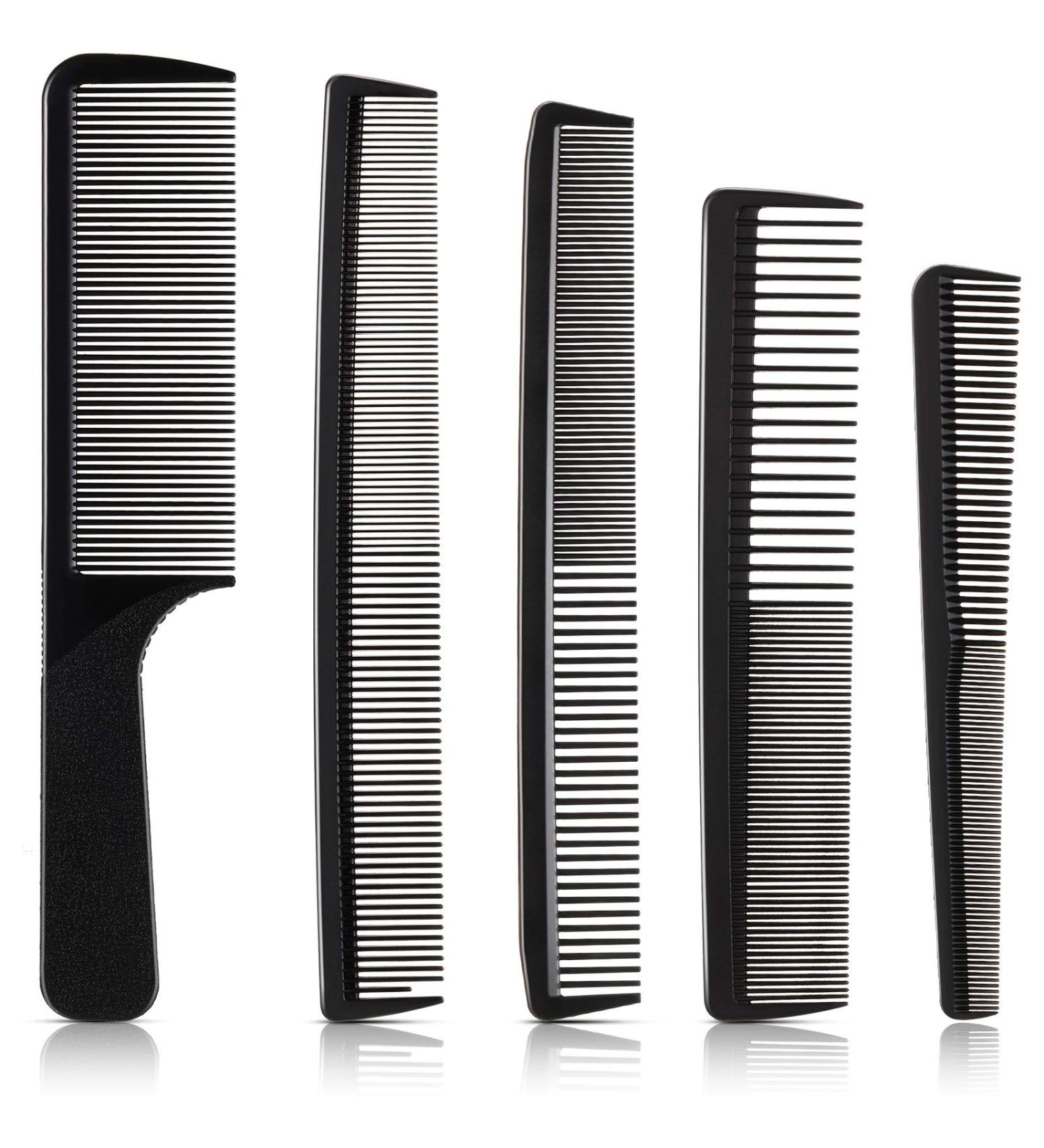 5-Piece Hair Cutting Comb Set - Fine Teeth Carbon Combs for Hair Styling - Anti Static & Heat Resistant - Barber & Hairdressing Tapered Comb for Men and Women - Buy Online on GoSupps.com