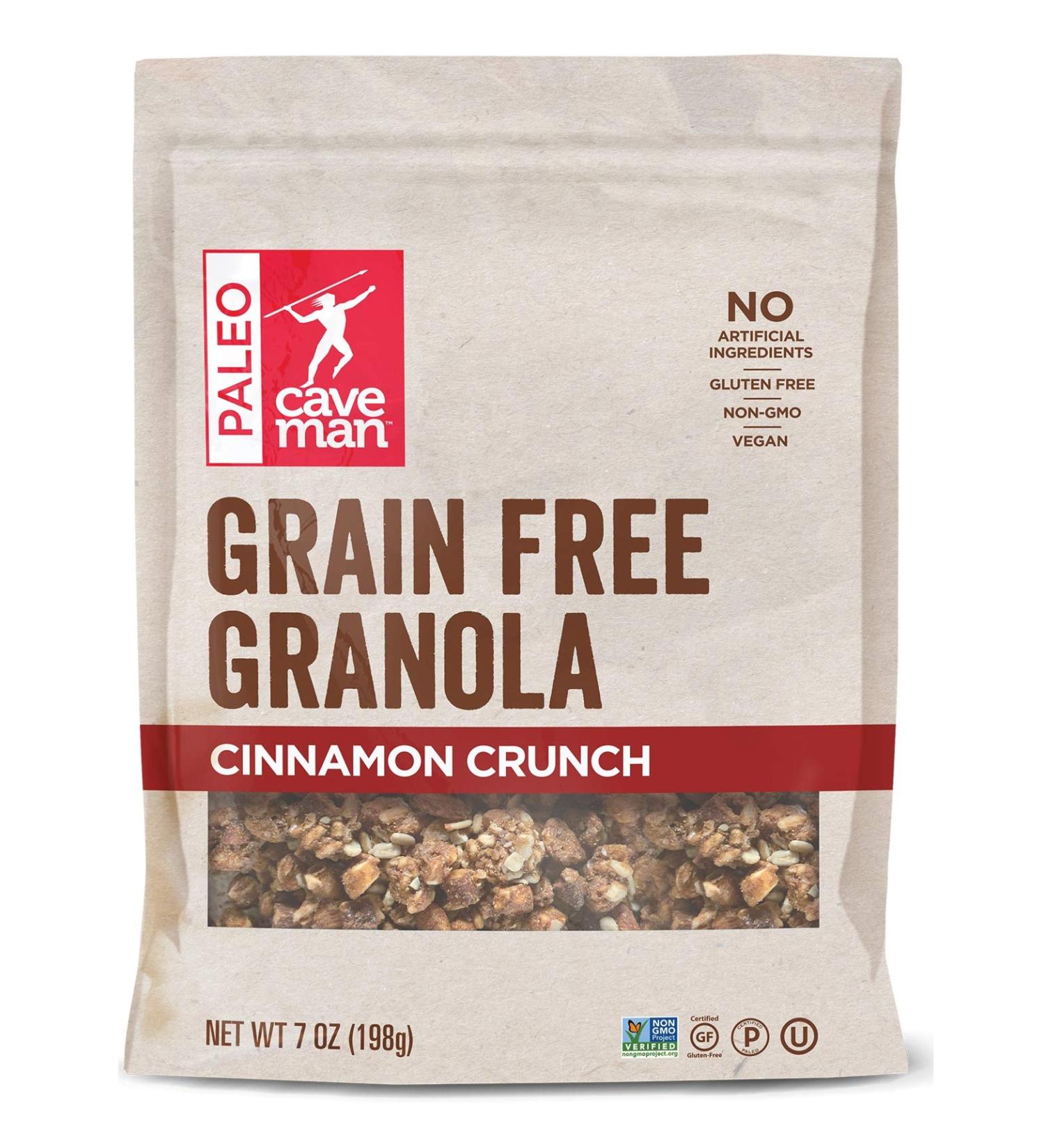 Caveman Foods Grain Free Granola - Cinnamon Crunch 7 oz | Healthy Snack - Buy Online on GoSupps.com