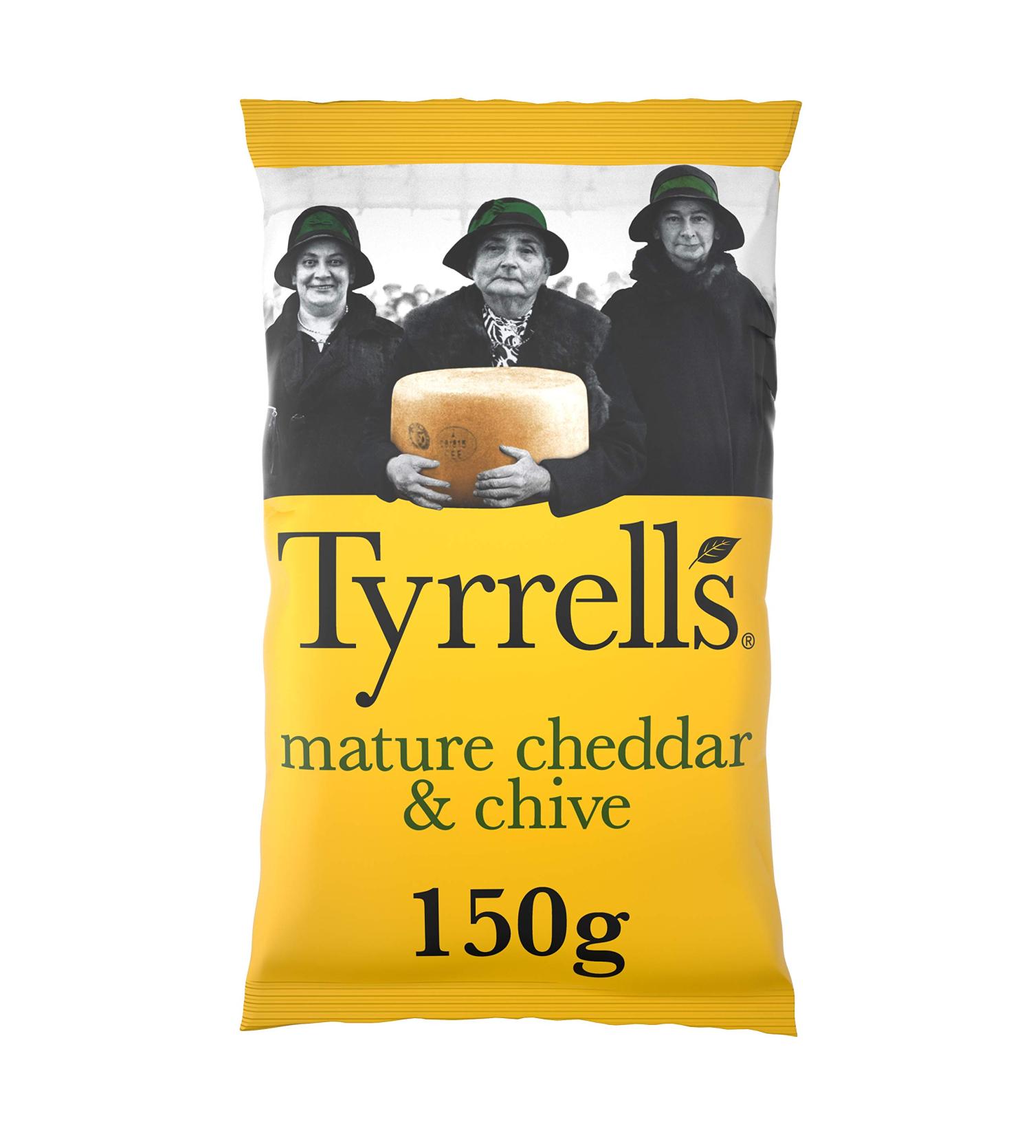 Tyrrells Mature Cheddar & Chive Sharing Crisps 8 x 150g