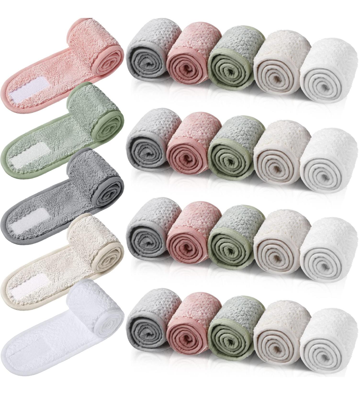 Giegxin 25 Pcs Spa Headbands: Adjustable Double Layer Coral Fleece - Multicolor - Buy Online on GoSupps.com