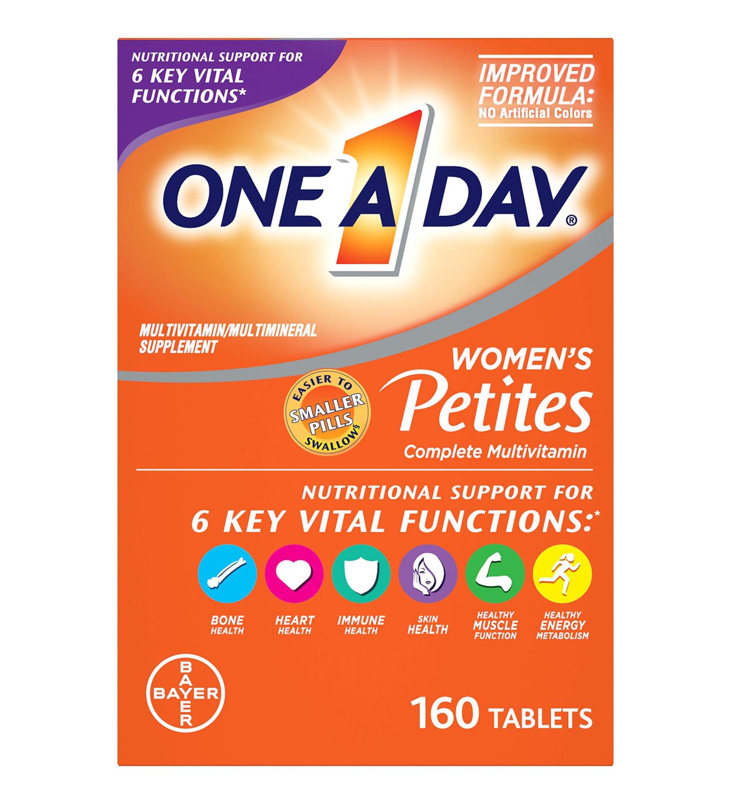 One A Day Women's Petites Multivitamin Supplement for Immune Health Support - 160 count - Buy Online on GoSupps.com