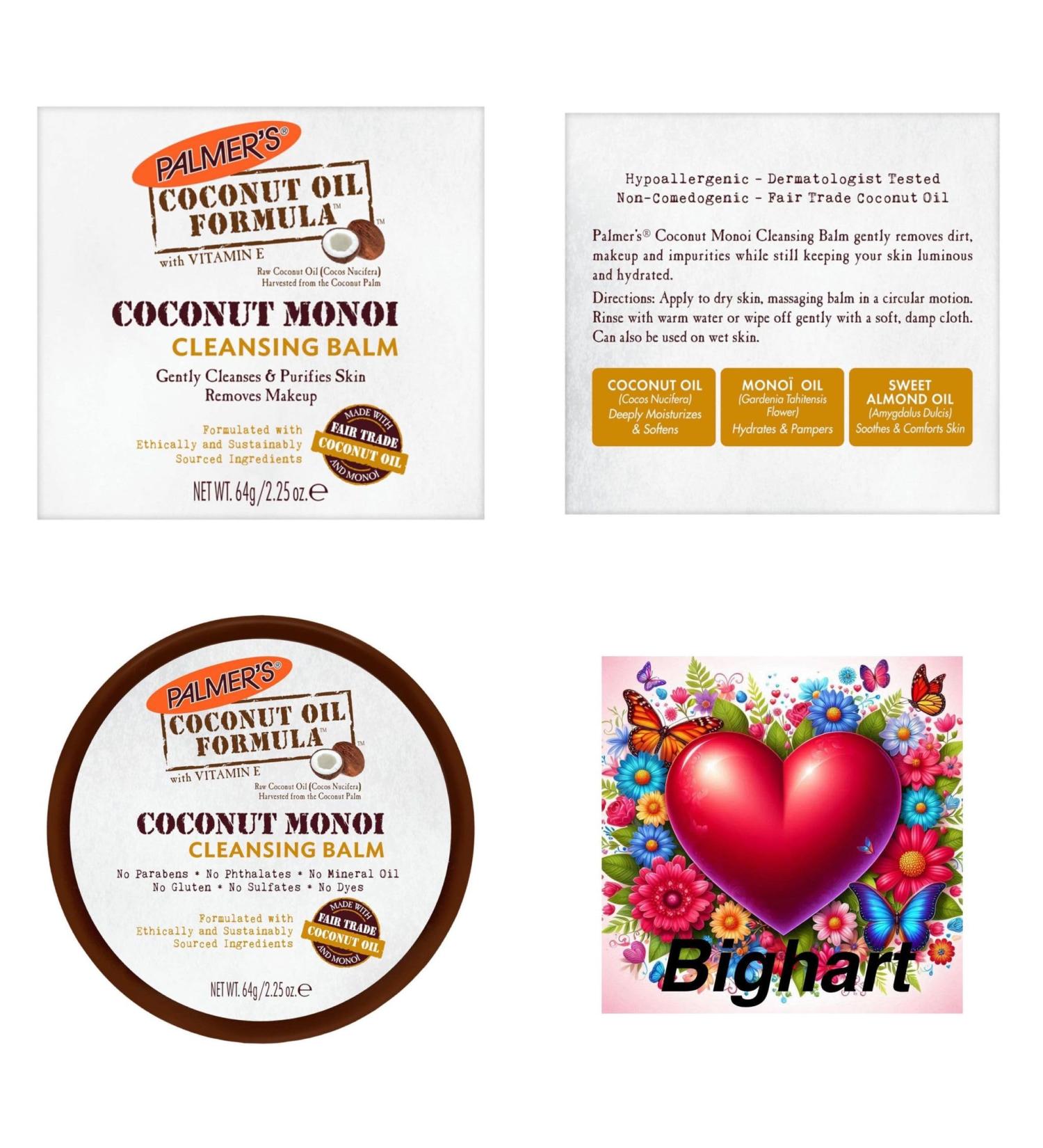 Palmers Coconut Oil Formula Coconut Monoi Cleansing Balm Makeup Remover 64g Gently Cleanses & Purifies Skin Removes Makeup Pro Face Cleanser Protect Skin Clean Clear Skin + Fridge Magnet - Buy Online on GoSupps.com