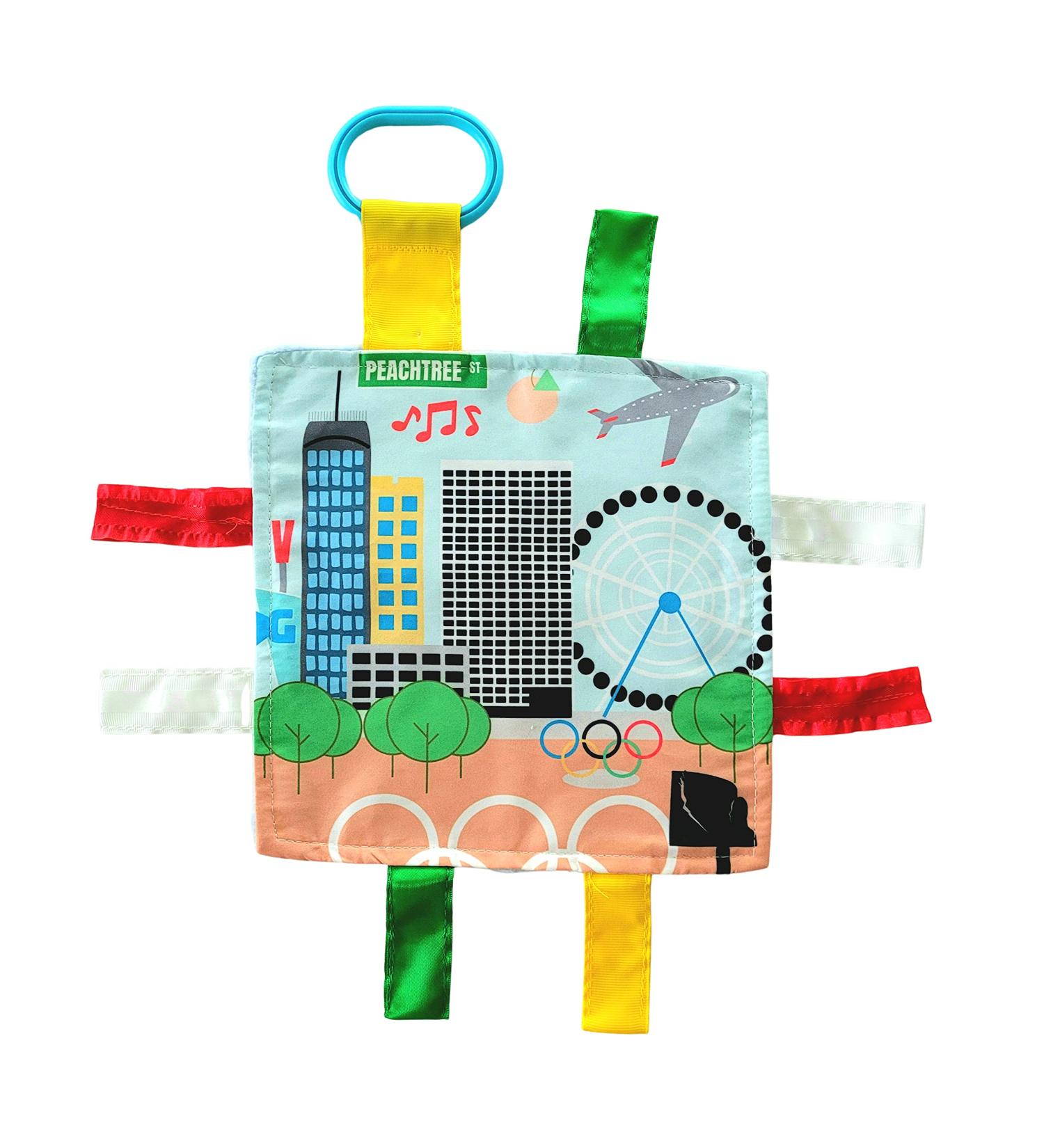 Baby Jack & Co 8x8 Learning Lovey Atlanta Georgia Tag Toy for Babies - USA Cities & Shapes - Soft BPA Free Crinkle Toy - Ideal Baby Gift - Buy Online on GoSupps.com