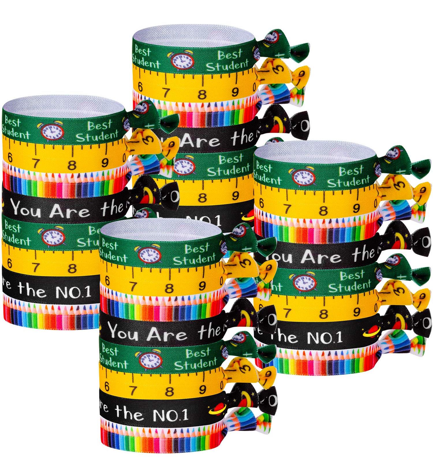 32-Piece No Crease Ribbon Hair Ties Set for Back to School - Elastic Ponytail Holders for Student & Teacher Appreciation - Buy Online on GoSupps.com