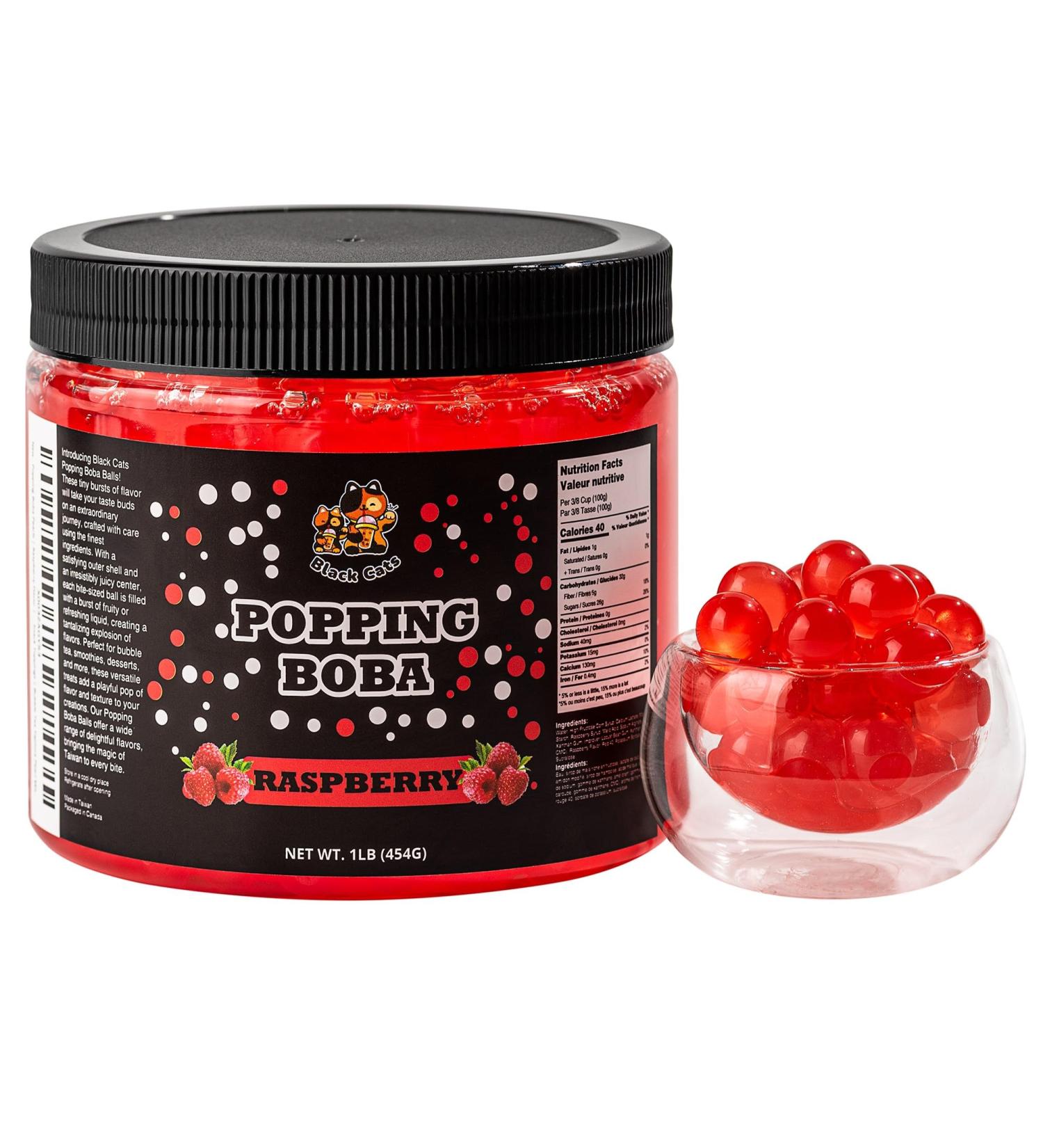Popping Boba Pearls | 1LB (454g) | Bursting Tea Balls for Drinks Desserts Smoothies and Snack Toppings | Bubble Tea Tapioca Pearls Mix Kit (Raspberry) - Buy Online on GoSupps.com