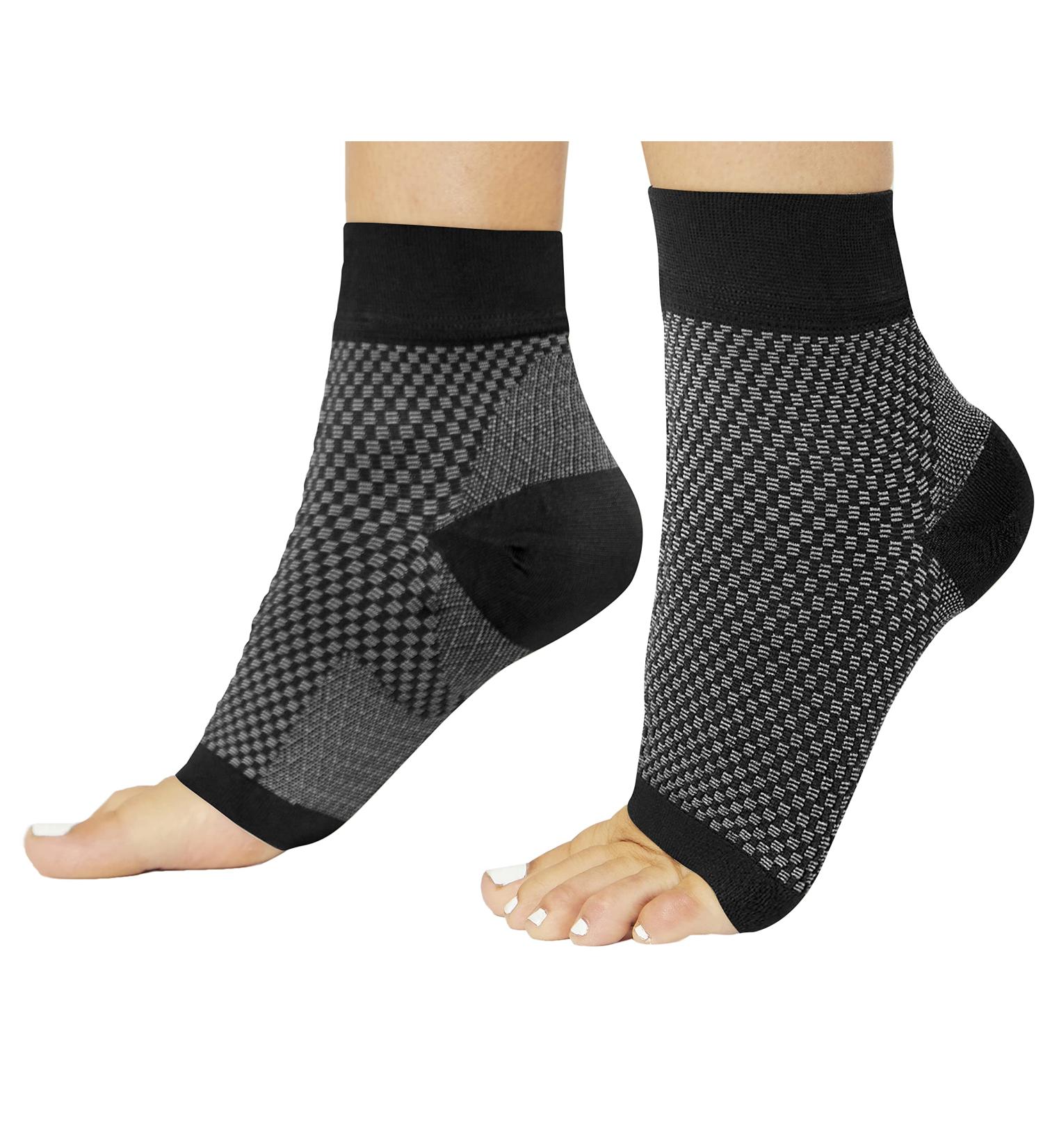 Premium Compression Socks for Plantar Fasciitis Pain Relief - Black, Large (1 Pair) - Buy Online on GoSupps.com