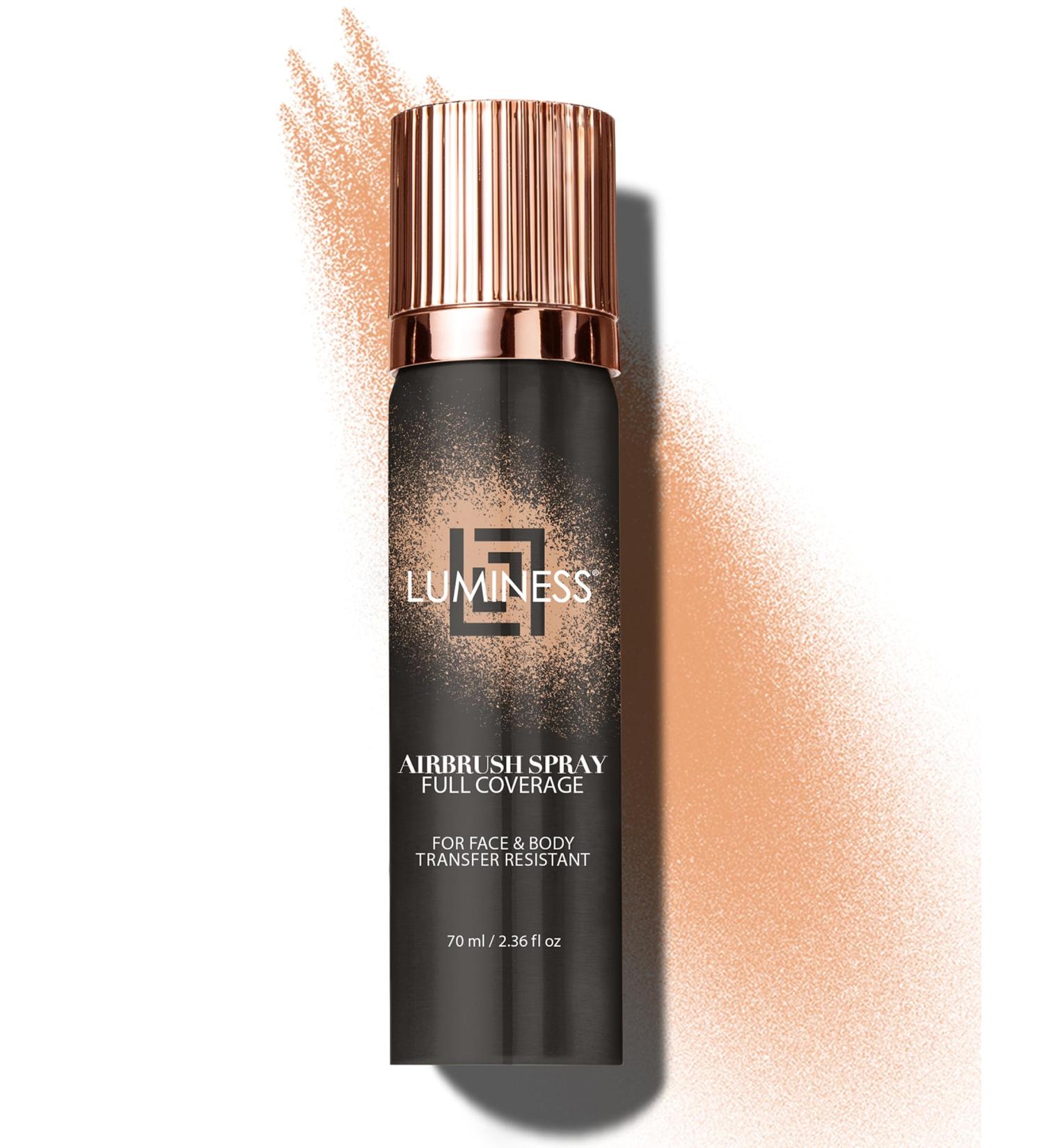 LUMINESS Spray Airbrush Foundation Makeup 050 - Lightweight Full Coverage Water-Based Concealer for Face Neck & Body - Seamless Blending & Natural Finish - 2.36 fl oz - Buy Online on GoSupps.com