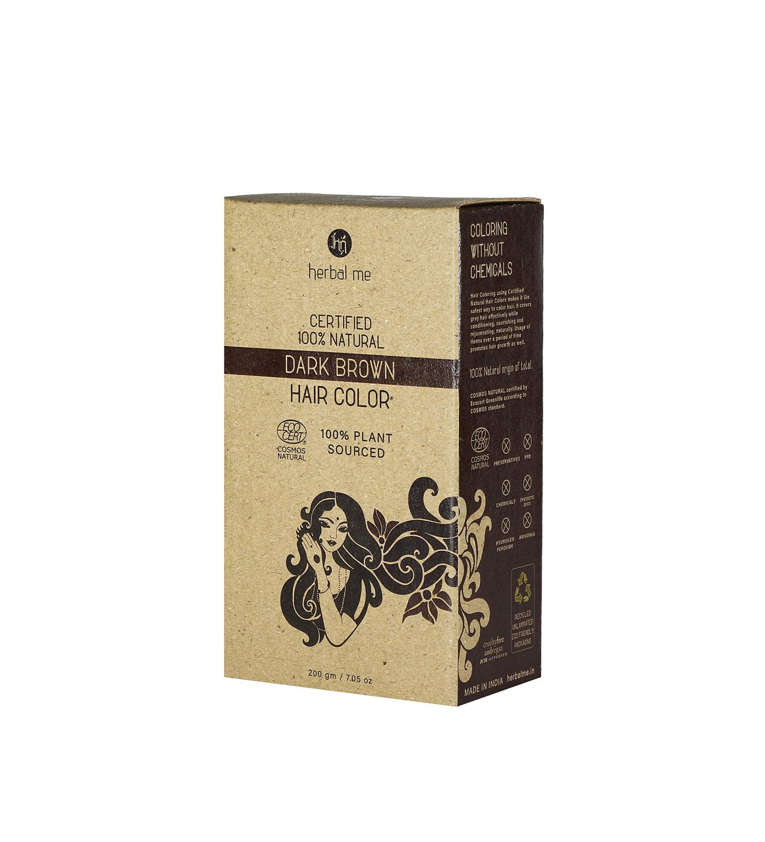 Buy Dark Brown Natural Hair Color (200gm) | 100% Certified Organic by Ecocert Greenlife - Buy Online on GoSupps.com