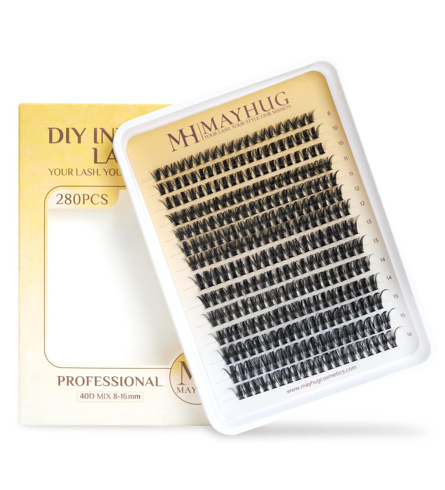 280 Pcs D Curl Lash Clusters - Reusable False Eyelashes 40D 0.07D 8-16 Mix - Effortless Eyelash Extensions at Home - Buy Online on GoSupps.com