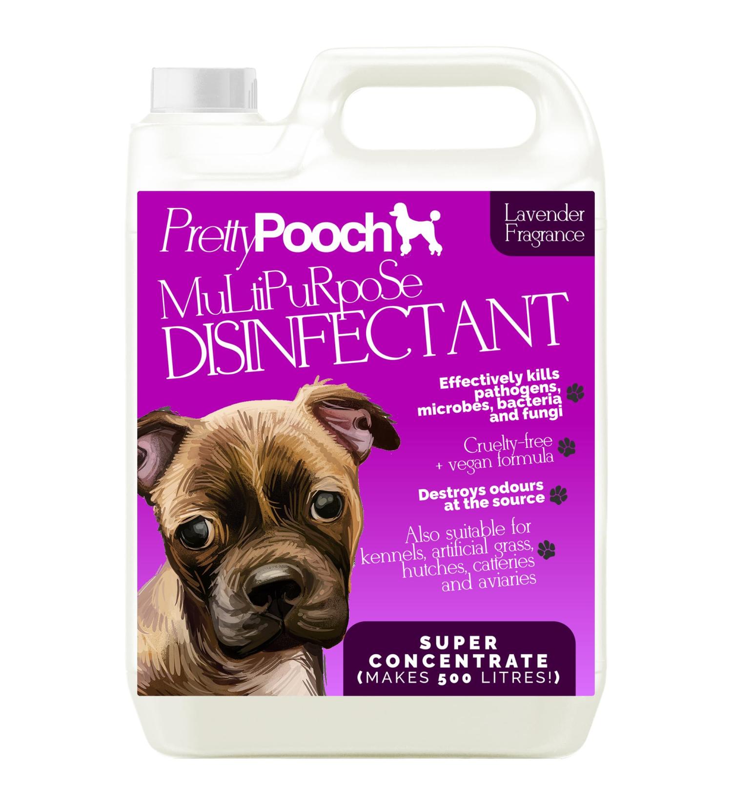 Pretty Pooch 5L Multipurpose Disinfectant - Kennel & Cattery Cleaner, Sanitiser & Deodoriser - Lavender Scent - Cruelty-Free Formula - Buy Online on GoSupps.com