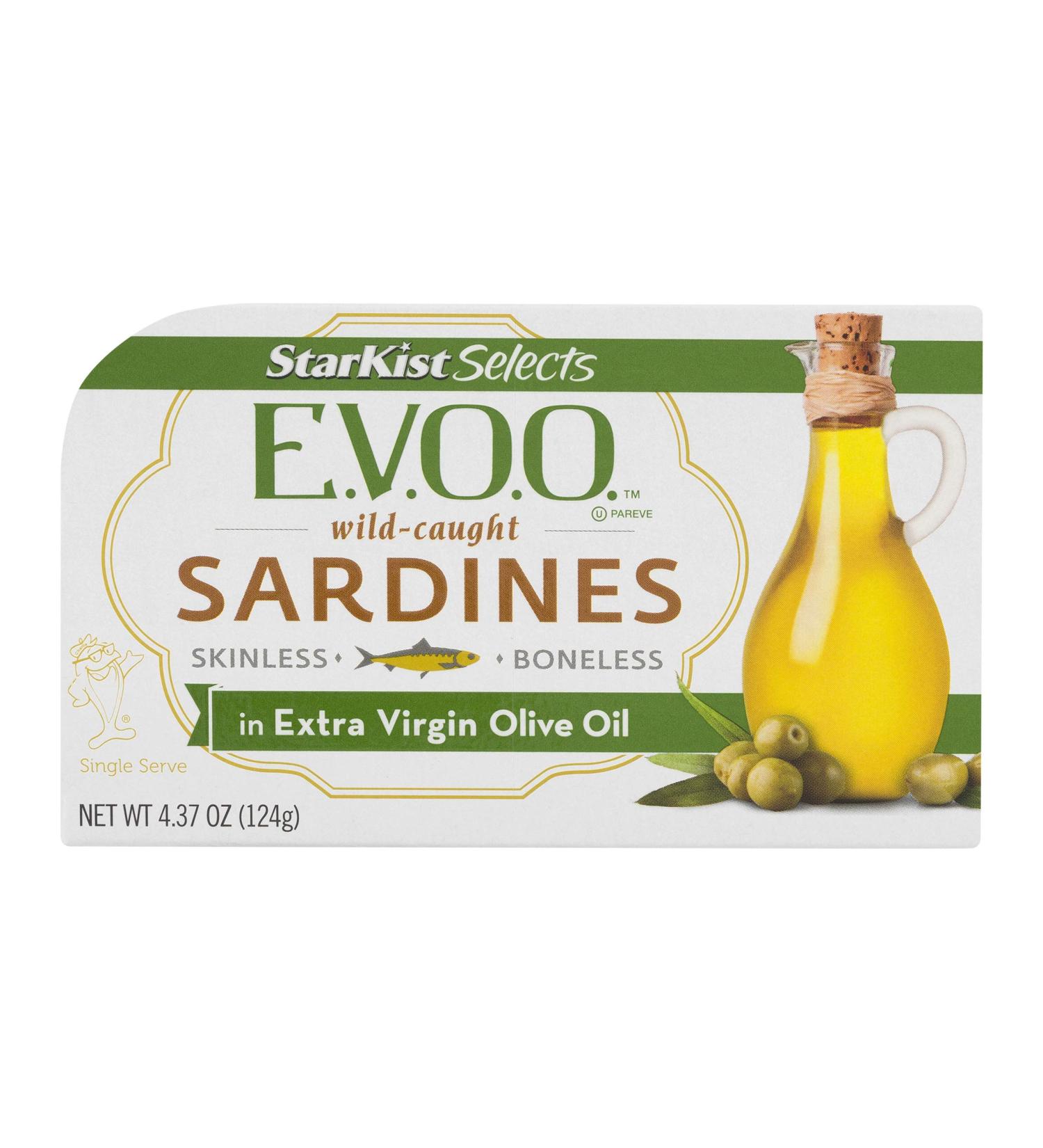 StarKist E.V.O.O. Skinless Boneless Sardines in Extra Virgin Olive Oil - 4.37 oz Can (12 Pack) - Buy Online on GoSupps.com