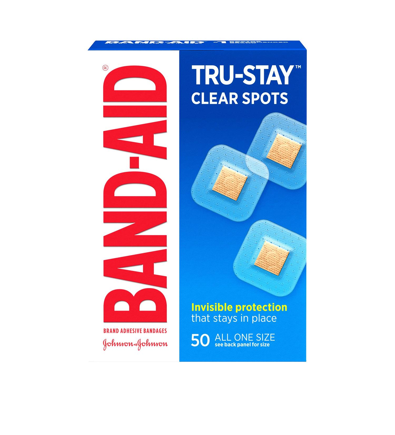 Band-Aid Brand Tru-Stay Clear Spots Bandages - 50 Count Pack - Discreet First Aid All One Size - Buy Online on GoSupps.com