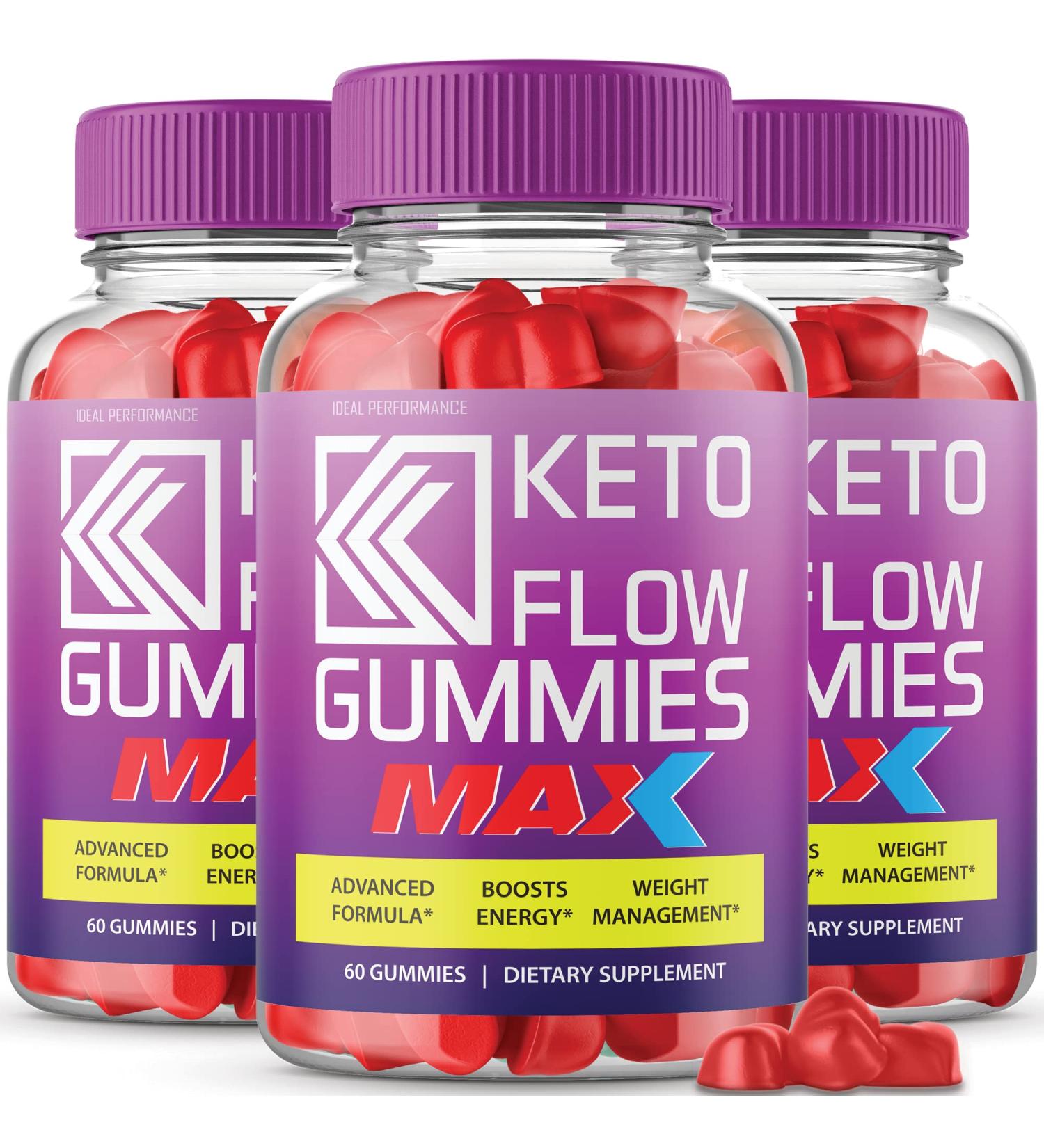 IDEAL PERFORMANCE (3 Pack) Keto Flow Gummies Max Strength Keto Flow Gummy Bears Keto ACV Gummies (180 Gummies)