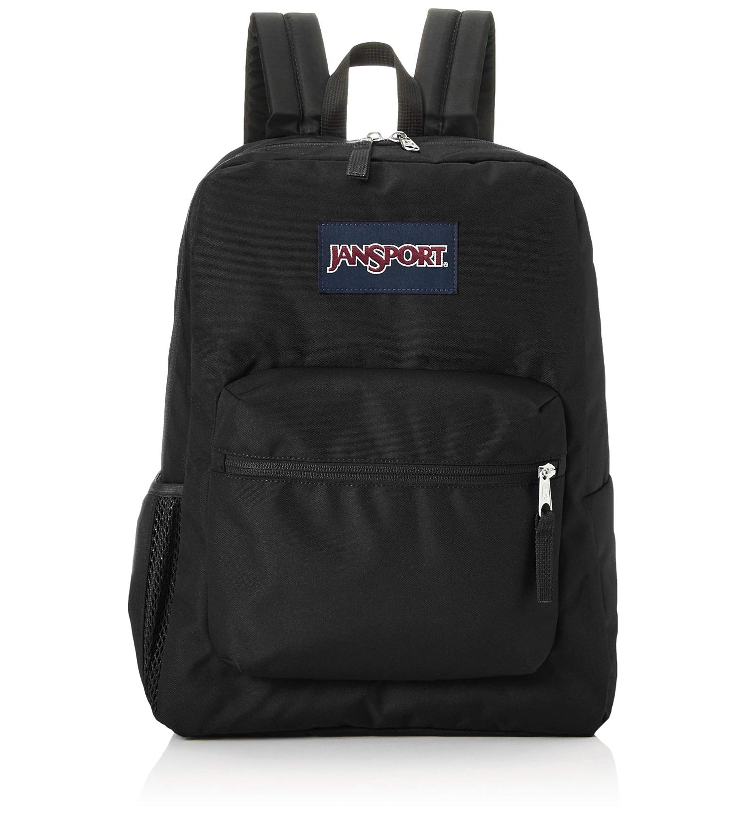 JanSport Cross Town School Backpack - Black | 17 x 12.5 x 6 | Simple Bookbag for Girls, Boys, Adults | 1 Main Compartment, Front Utility Pocket | Premium School Accessories - Buy Online on GoSupps.com
