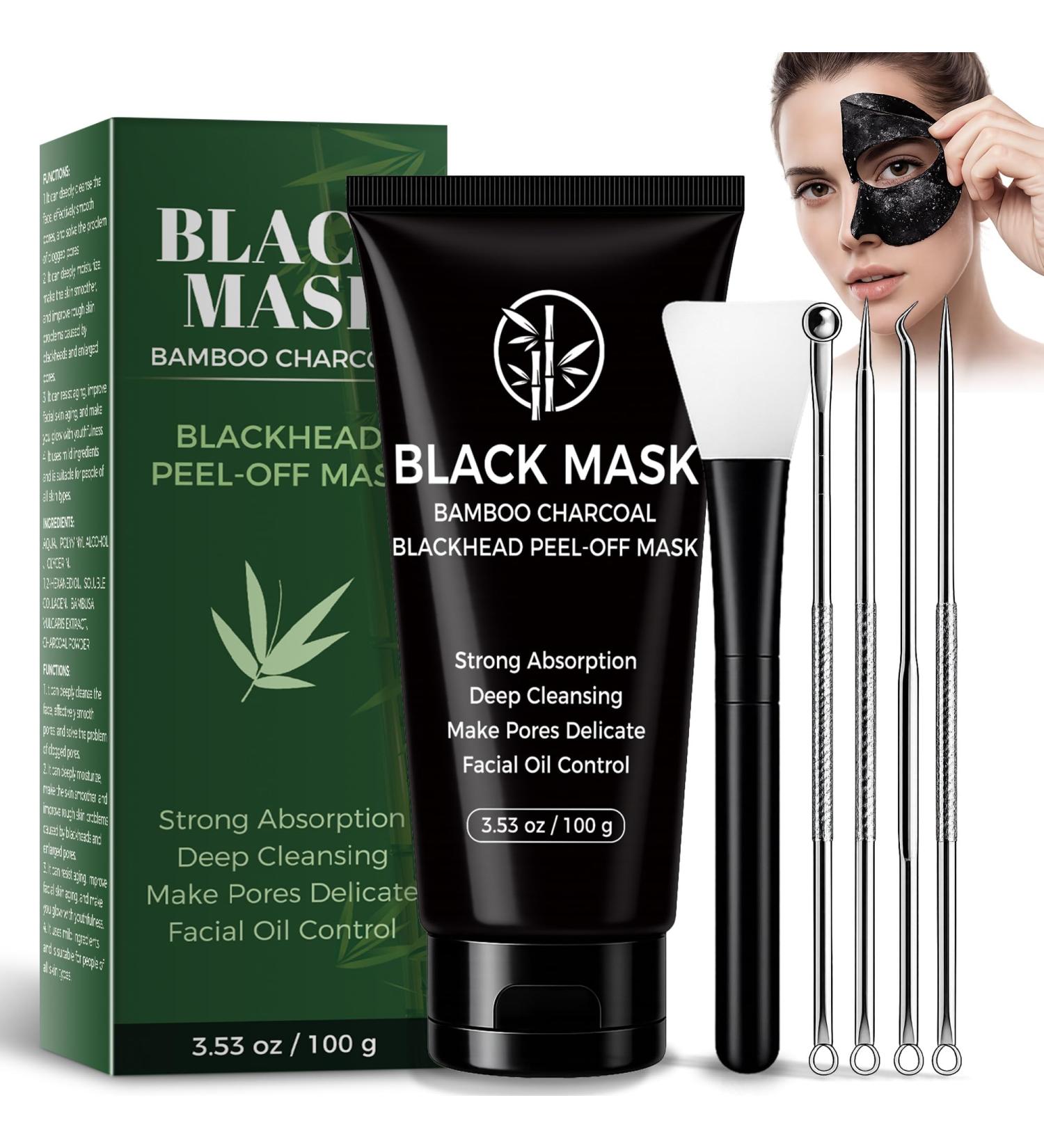 Peel-off Masque Facial au Charbon masque point noir visage masque anti point noir noirs et acn masque peel off visage convient aux hommes aux femmes et tous les types de peau. - Buy Online on GoSupps.com