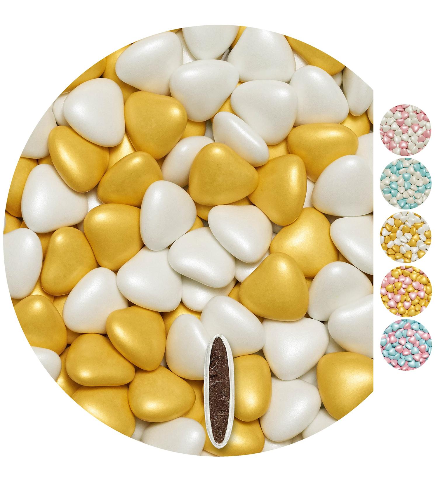1kg Chocolate Cherries Pearl Mix - White Gold Heart Chocolates | Perfect Gifts for Weddings Baptisms & Special Occasions - Buy Online on GoSupps.com
