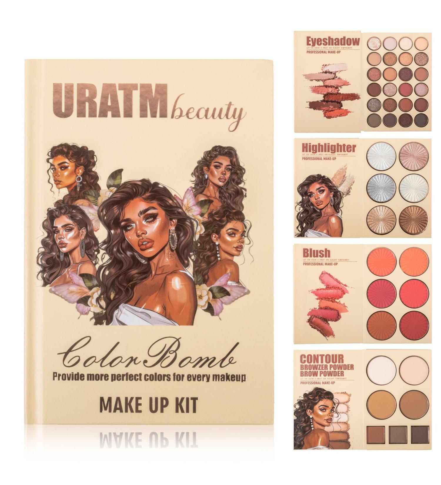 4-Layer Book-Style Foldable Makeup Palette Set | 43 Professional Shades | Contour Blush Highlight Eyeshadow | Portable & Long-Lasting | Perfect Gift for All Skin Tones | Glimmer Horizon - Buy Online on GoSupps.com