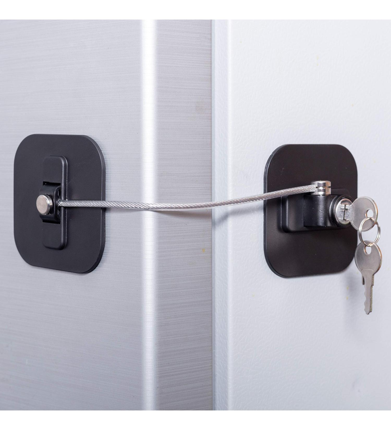 Childproof Refrigerator Lock - Fridge and Freezer Security with Keys (Black, 1 Pack) - Buy Online on GoSupps.com