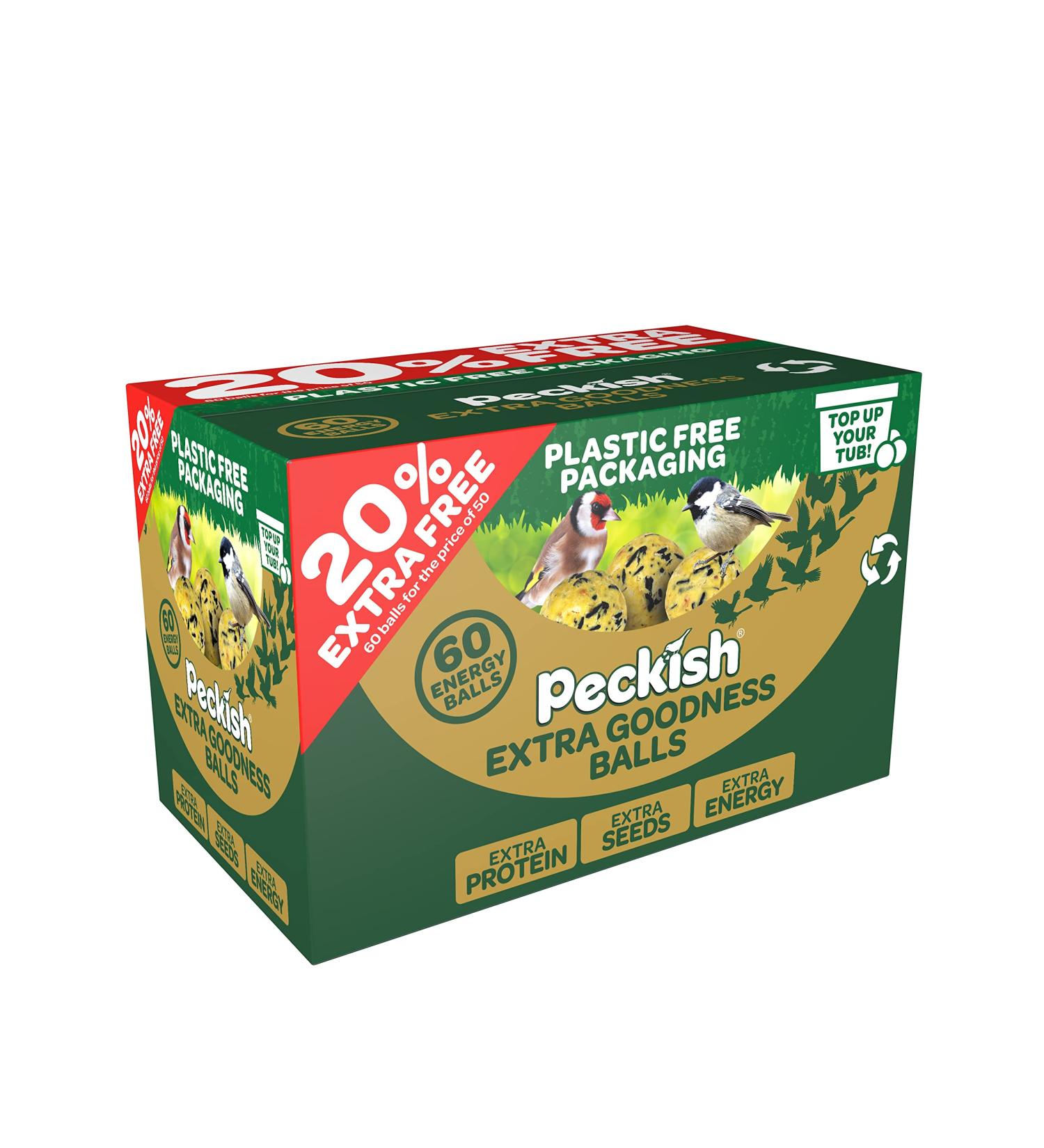 Peckish Extra Goodness Energy Balls 50 + 20% Extra Free Green - 60 Count Box - Buy Online on GoSupps.com