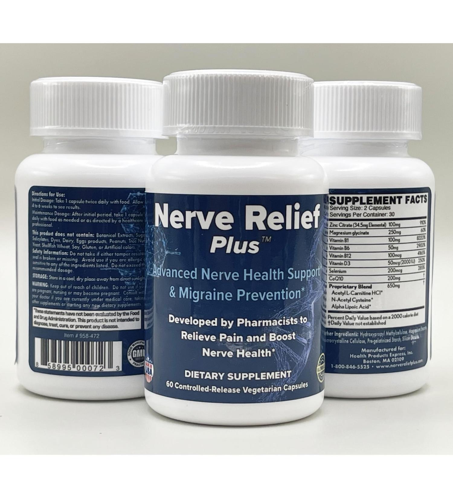 Advanced Natural Supplement for Long-Lasting Pain Relief Nerve Damage Tennis Elbow Sciatica Neuropathy & Migraines - Buy Online on GoSupps.com