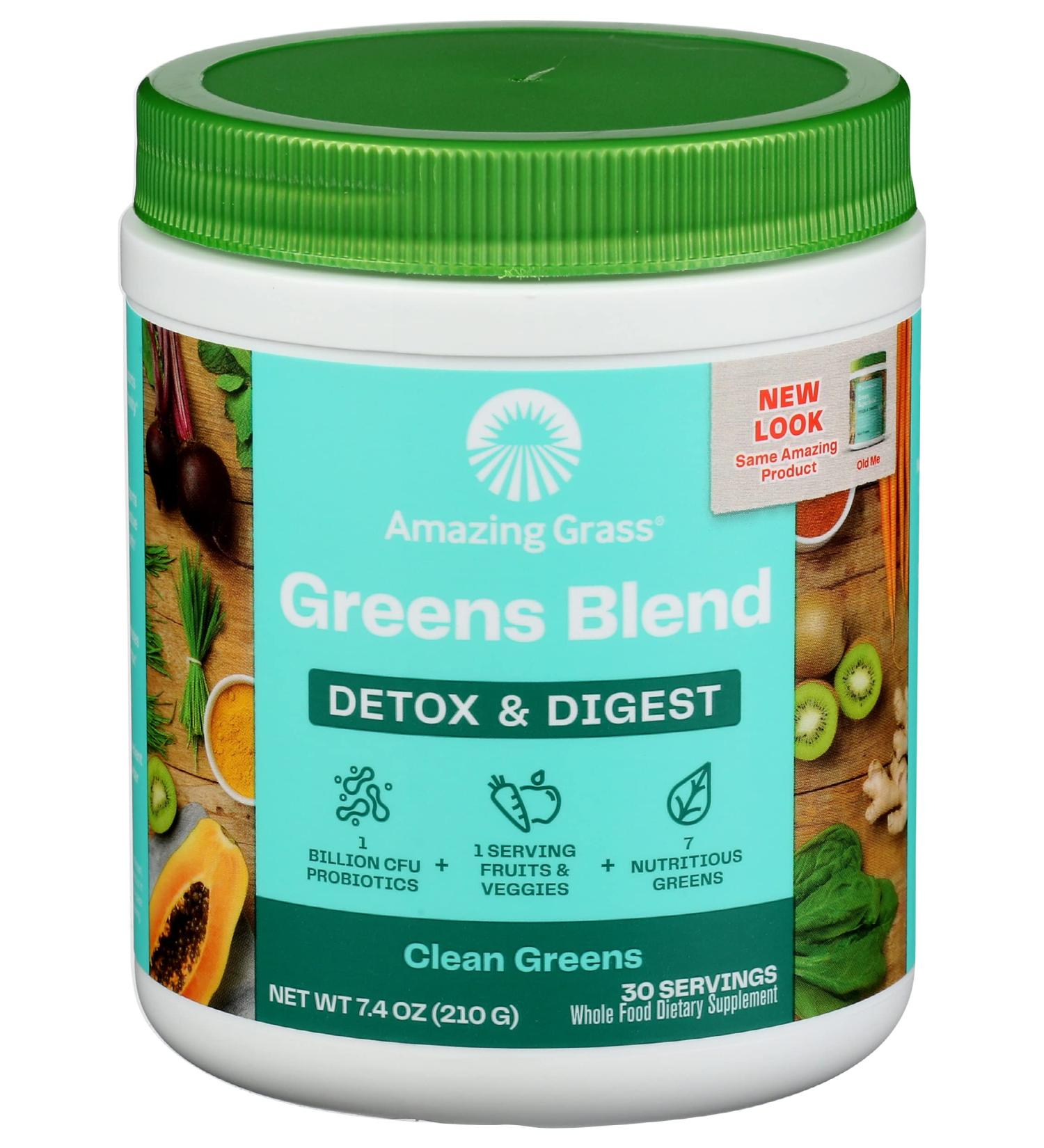 Amazing Grass Green Superfood Detox & Digest 7.4 oz - Organic Greens for Digestive Health - Buy Online on GoSupps.com