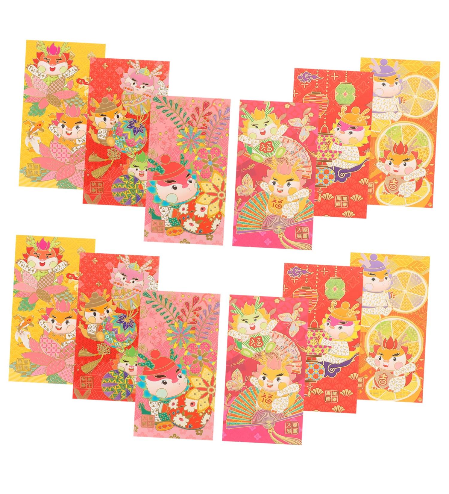 CAXUSD 24pcs Envelopes Cartoon Red Packet Hongbao Red Money Pocket Creative Red Packet Festival Red Envelope Chinese Red Envelope Red Pocket Red Packets Red Envelope Bag Paper Lucky As Shown 2 16.8X8.8CM - Buy Online on GoSupps.com