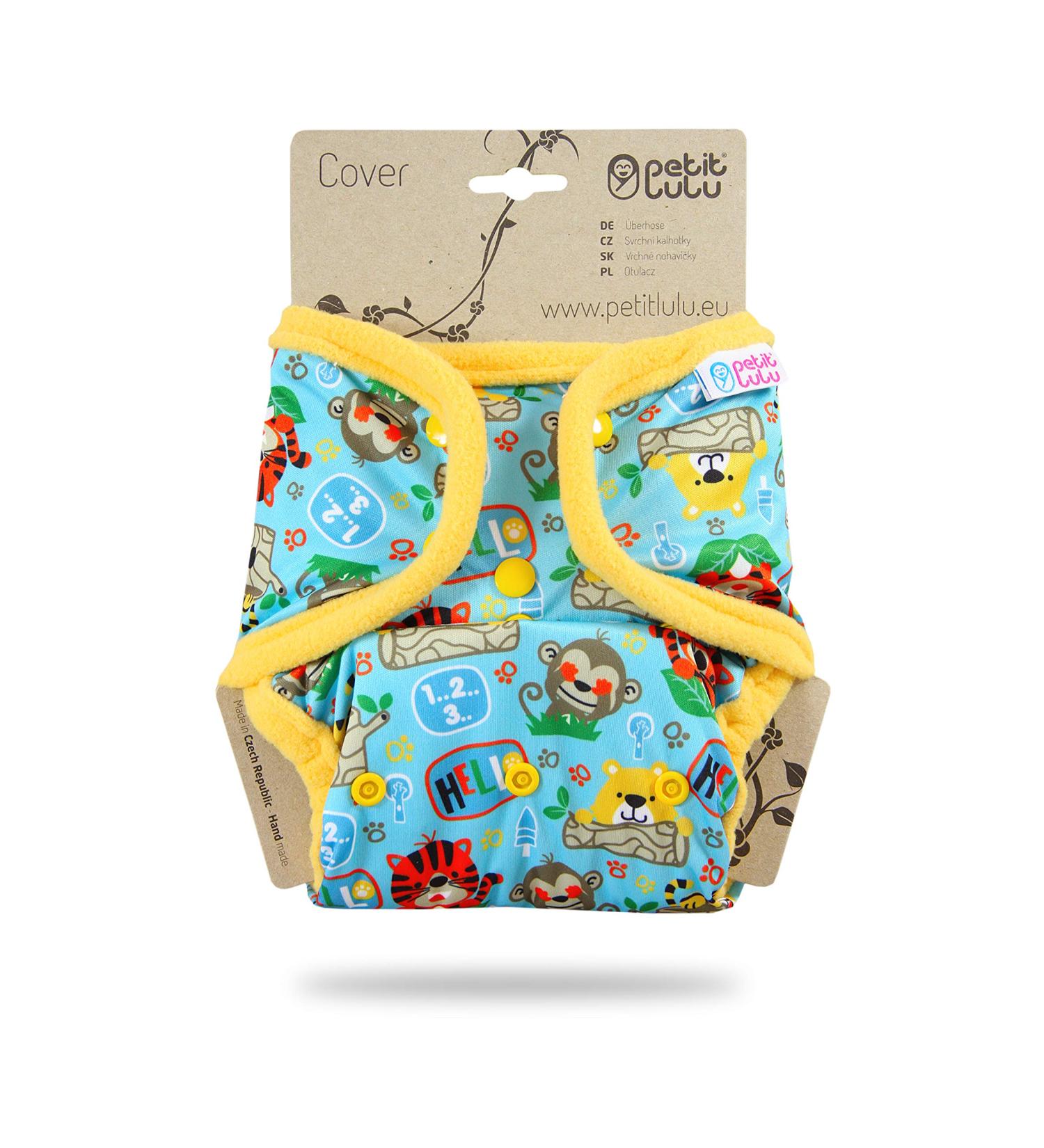 Petit Lulu Cloth Nappy Wrap | One Size (11-35.2 lbs) | Snaps | Washable Diaper Wrap - School Jungle - Buy Online on GoSupps.com