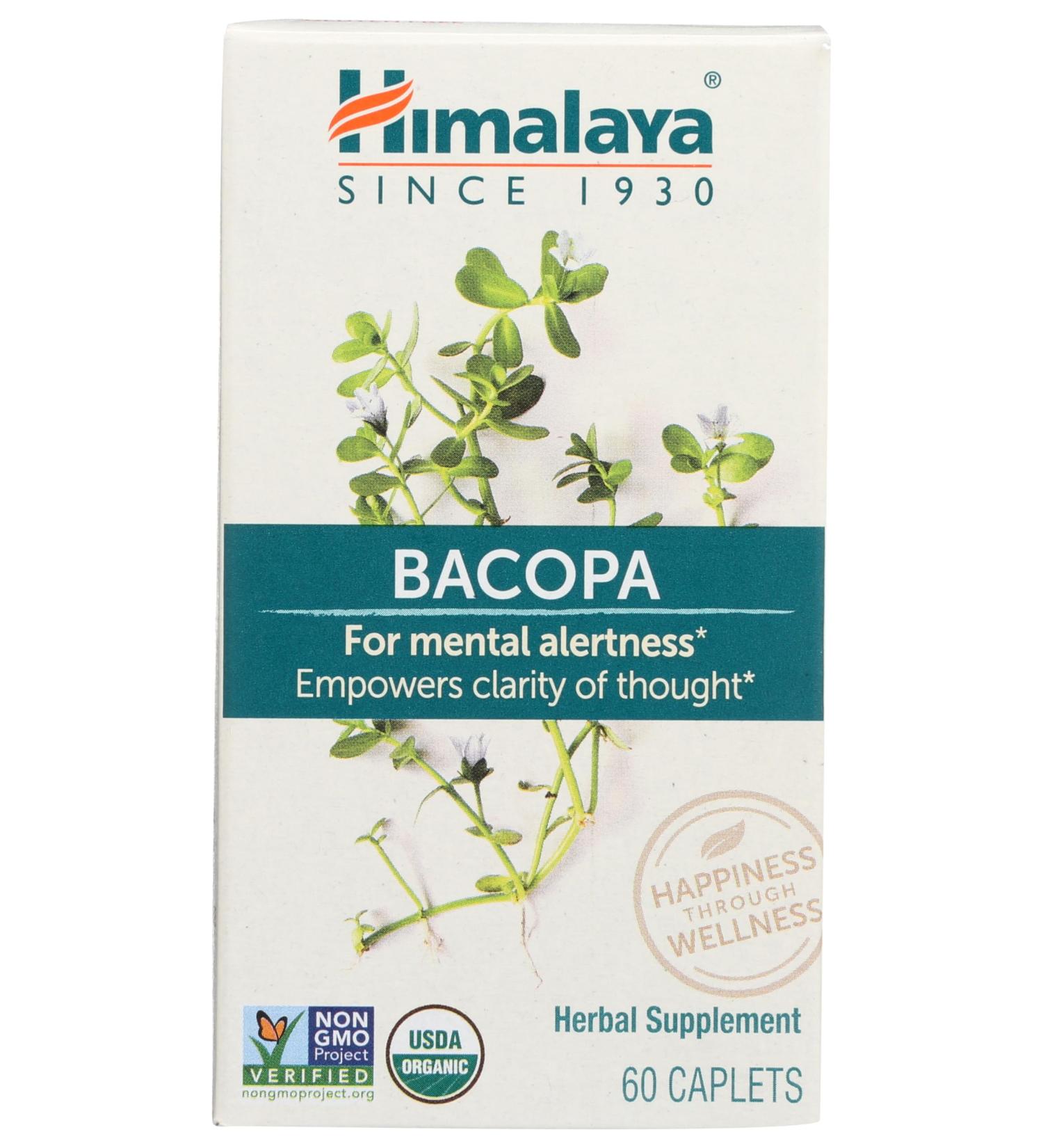 Himalaya Herbal Healthcare Bacopa - 60 Vegetarian Caplets - Buy Online on GoSupps.com