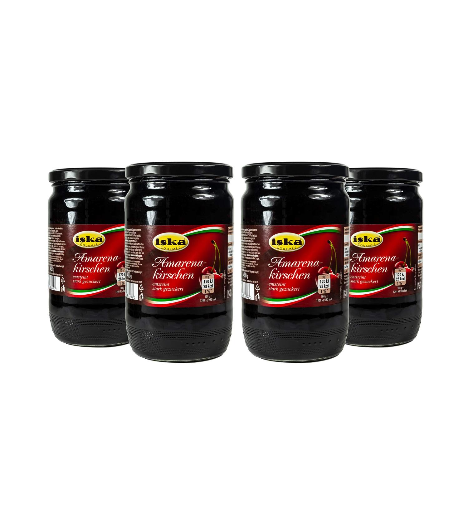 Premium Italian Amarena Cherries in Syrup - 4 x 890g Glass Jars | Specialty Food from Food-United - Buy Online on GoSupps.com