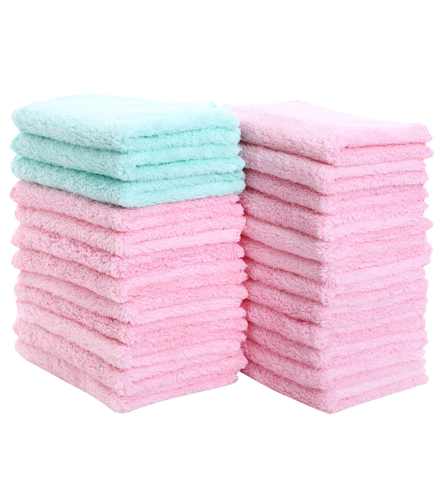 24 Count Premium Soft Makeup Remover Cloths - Microfiber Facial Washcloths - Fast Drying & Highly Absorbent Towel - Pink-Blue 7x9 Inch (Pack of 24) - Buy Online on GoSupps.com