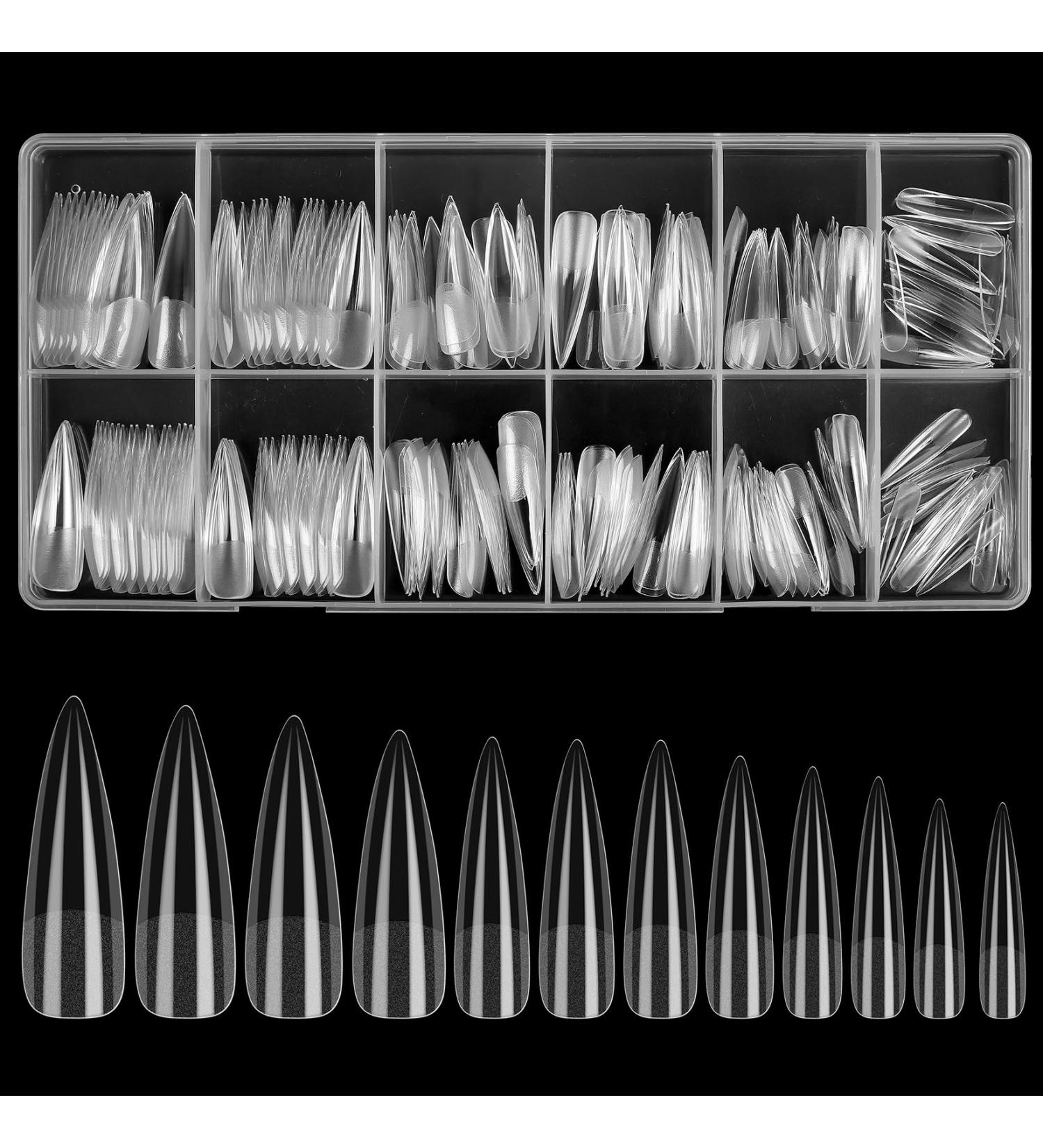 KOXXIAMOQ 240pcs Transparent Coffin Nail Tips - Extra Long Gel & Acrylic Nail Art for Stunning Manicures - Buy Online on GoSupps.com