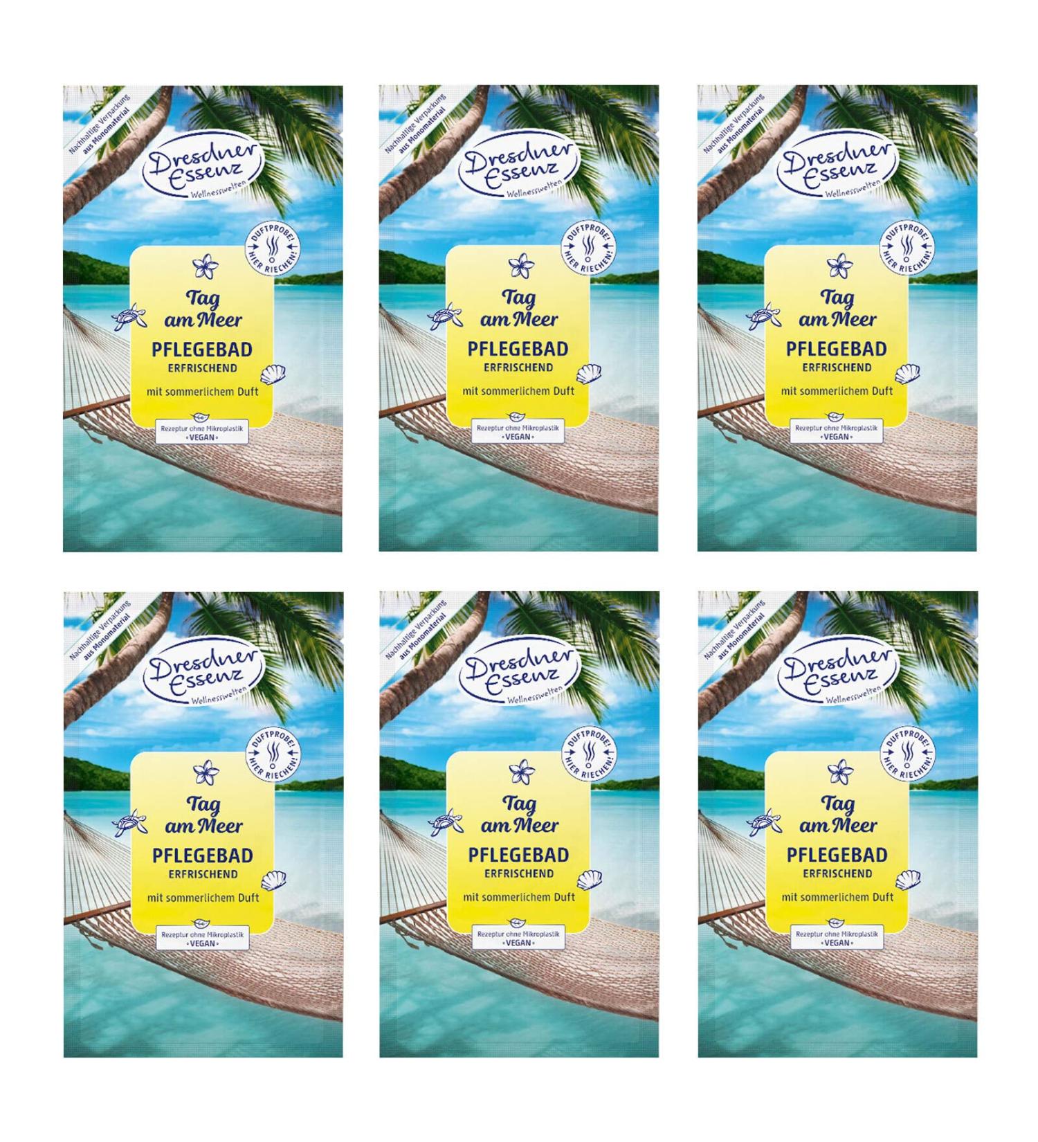 Pack of 6 Dresdner Essence Bath Day at the Sea 6 x 60 g Bath Additive Vegan