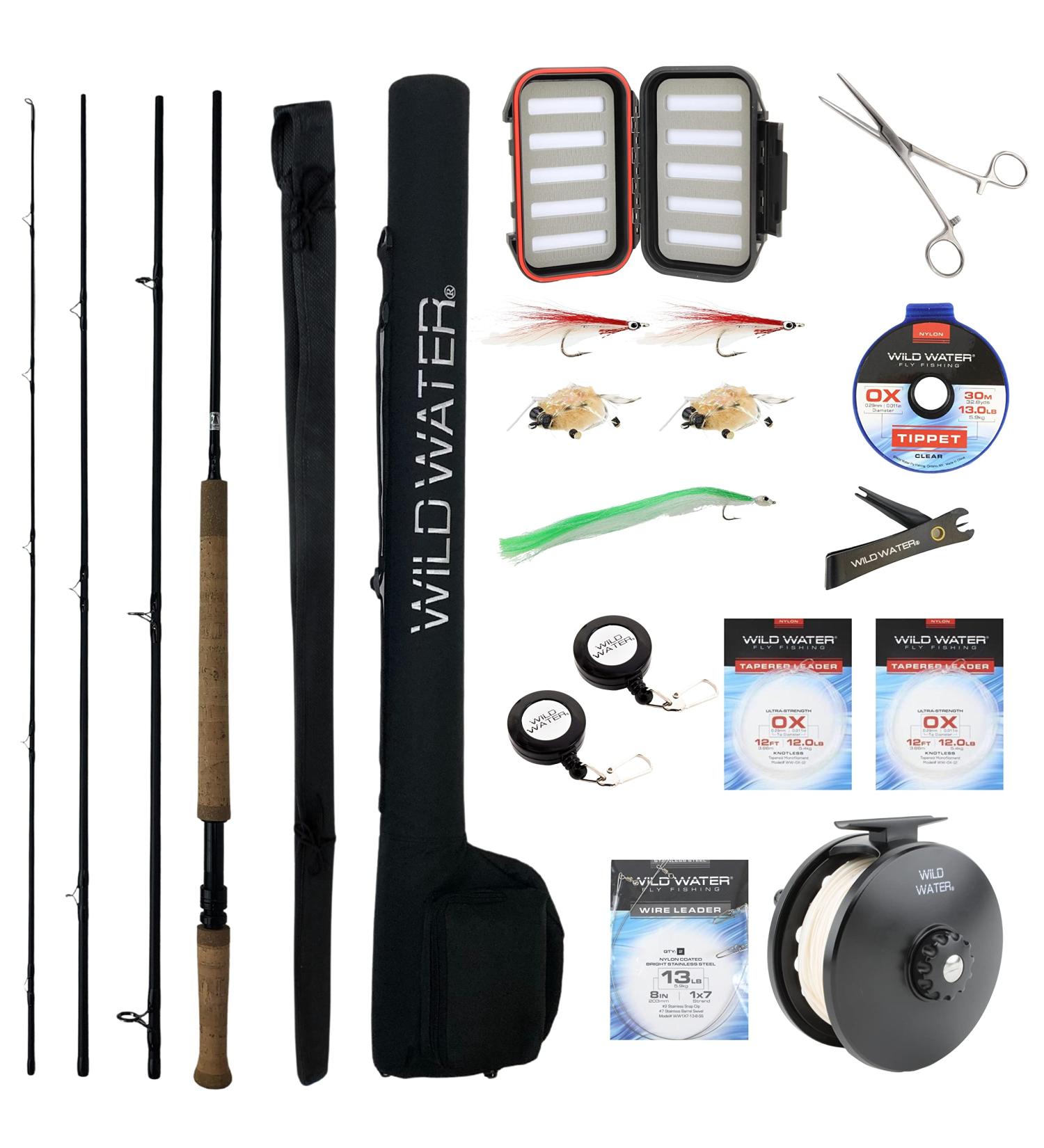 Wild Water Fly Fishing 11ft 4pc 7wt Switch Rod Combo for Saltwater - Complete Starter Package - Buy Online on GoSupps.com