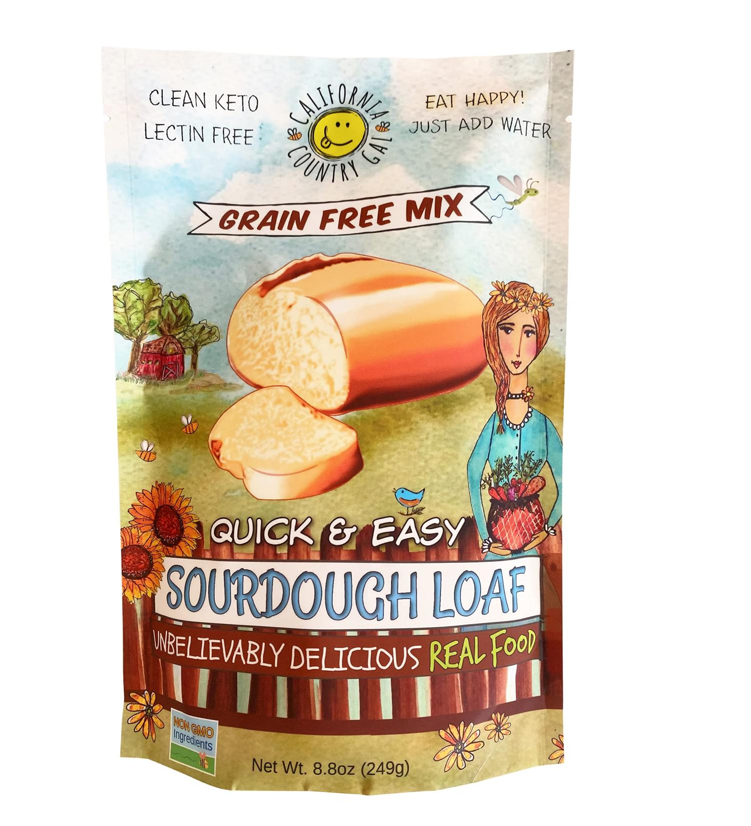 California Country Gal Clean Keto Sourdough Loaf Mix - Just Add Water - Low Carb, Paleo, Grain Free - Gluten Free, Lectin Free - 8.8oz - Buy Online on GoSupps.com