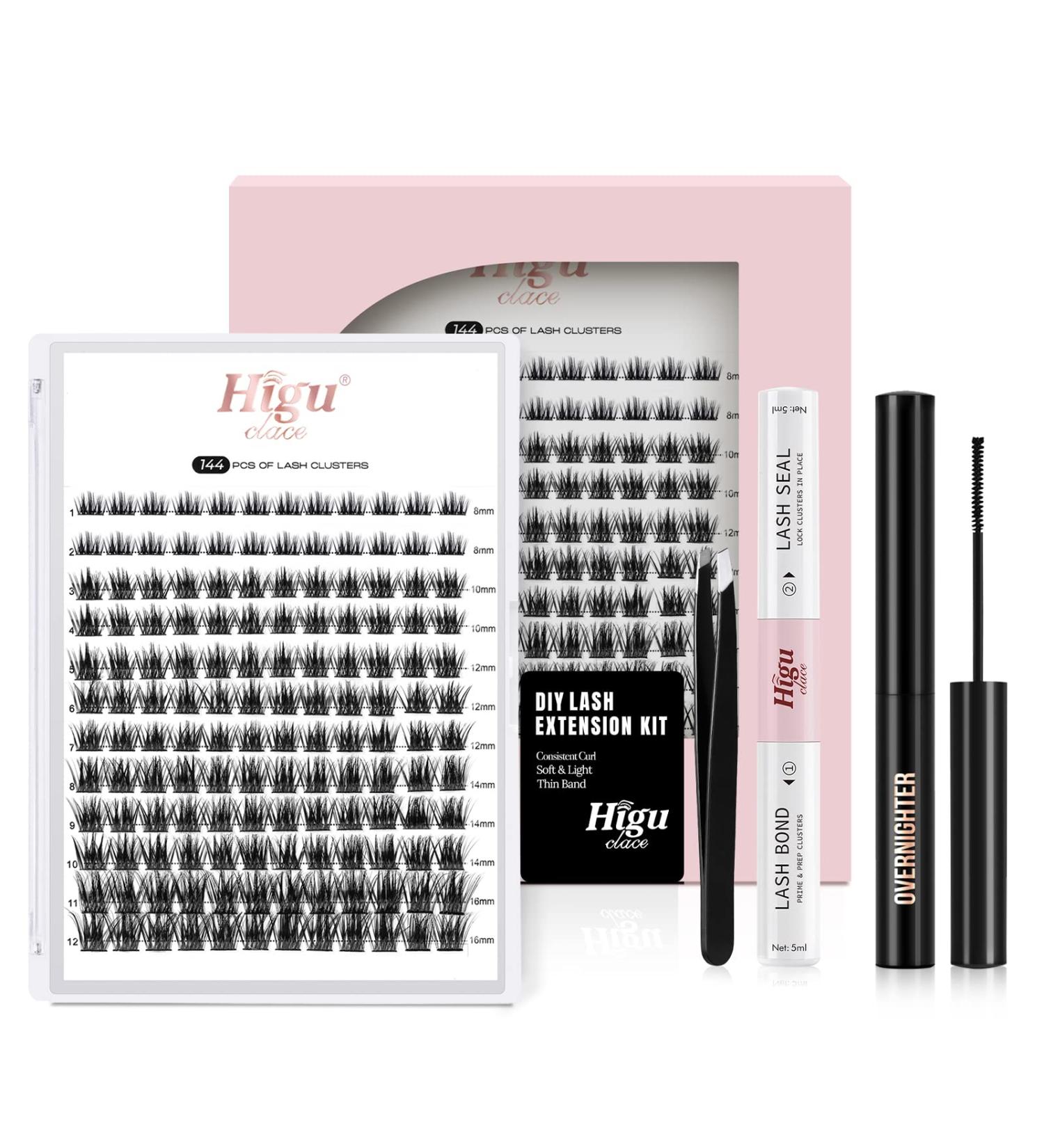 DIY Eyelash Extension Kit with 144 Pcs Lash Clusters and Seal, Black Lash Sealer for Extended Wear - Buy Online on GoSupps.com