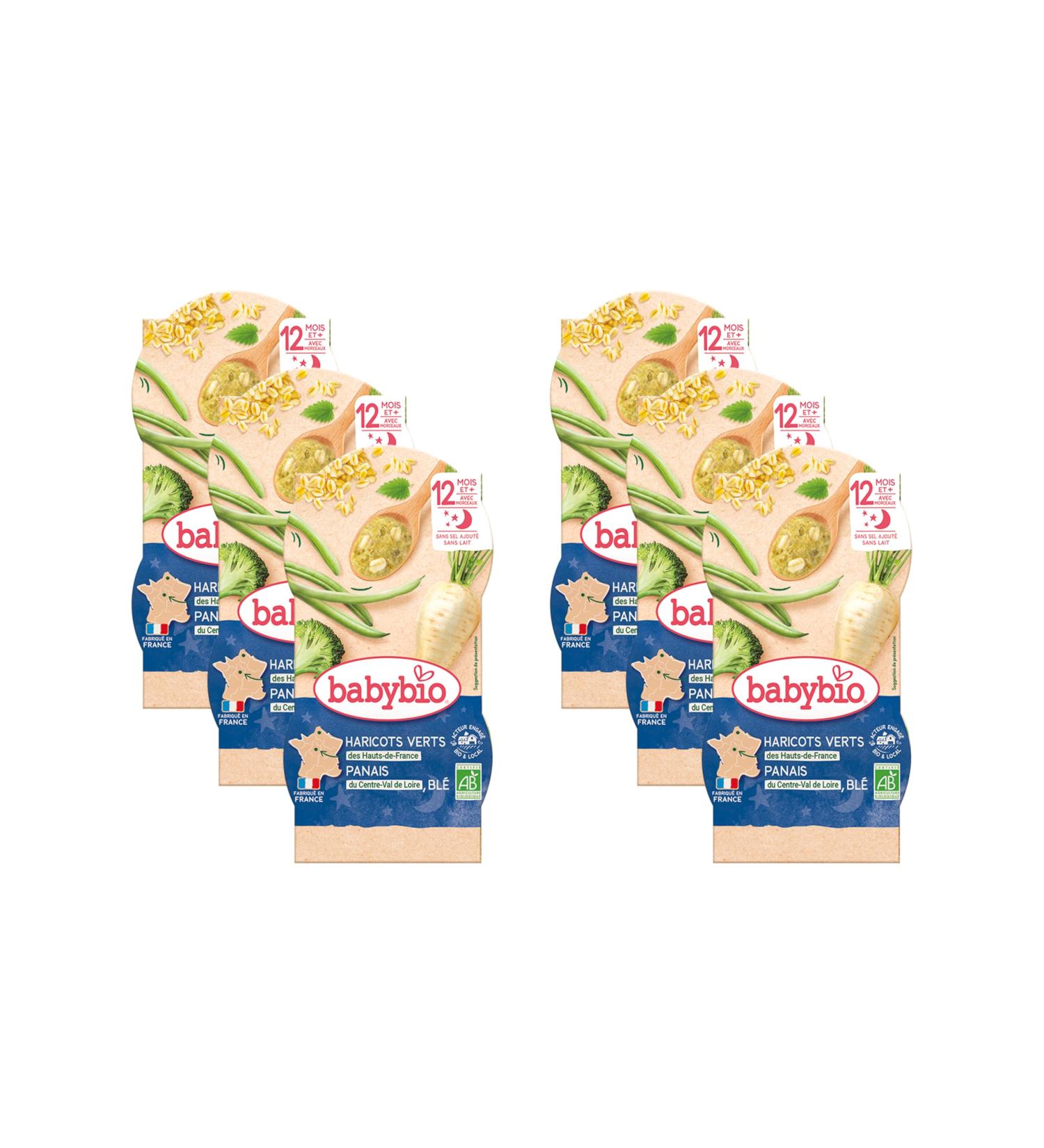 BABYBIO - Bols - Bonne Nuit Panais Haricots verts Bl - 12+ mois - BIO - 2x200g - Lot de 6 - Buy Online on GoSupps.com