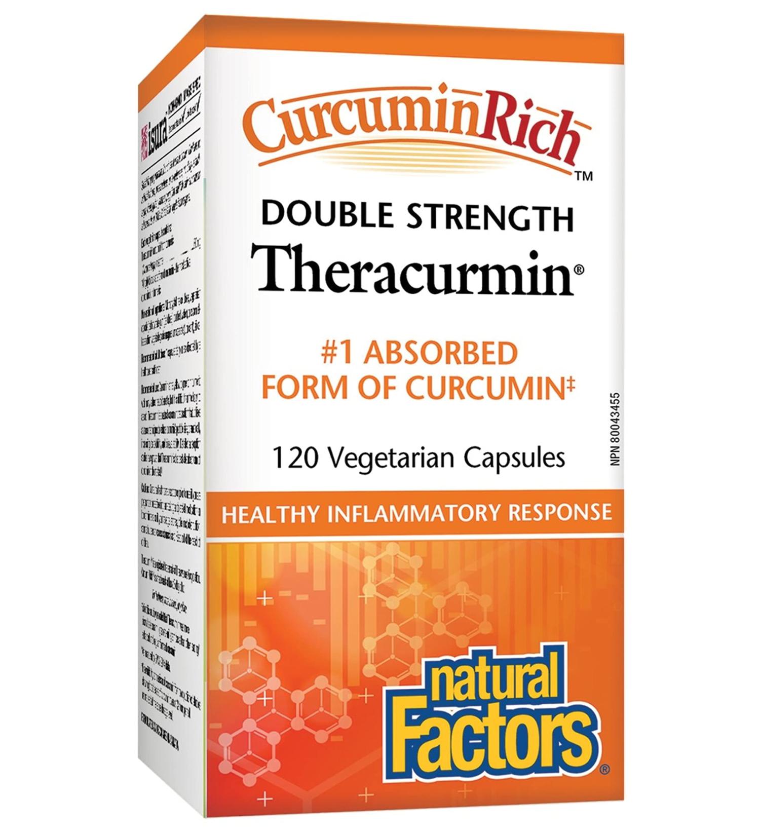 CurcuminRich Double Strength Theracurmin - 120 Vegetarian Capsules | Natural Factors - Buy Online on GoSupps.com