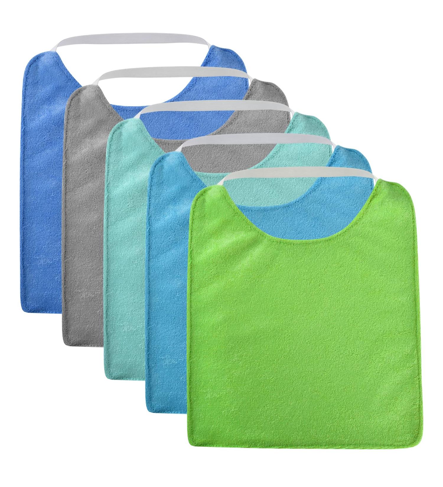 Vicloon Baby Bandana Dribble Bibs 5pcs Set for Boys and Girls - Soft & Absorbent Teething Bibs in Blue-Green-Grey - Buy Online on GoSupps.com