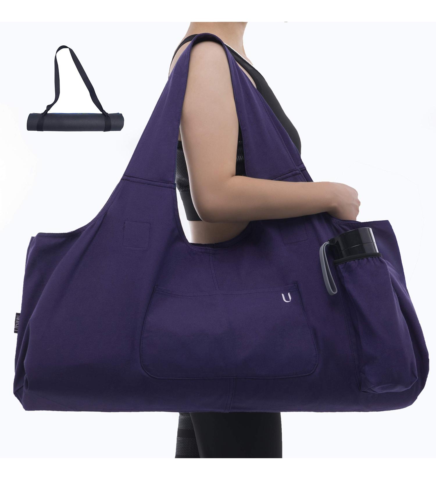 Uhawi Large Purple Yoga Mat Bag with 4 Pockets and Carrying Strap - Lightweight & Durable - Buy Online on GoSupps.com