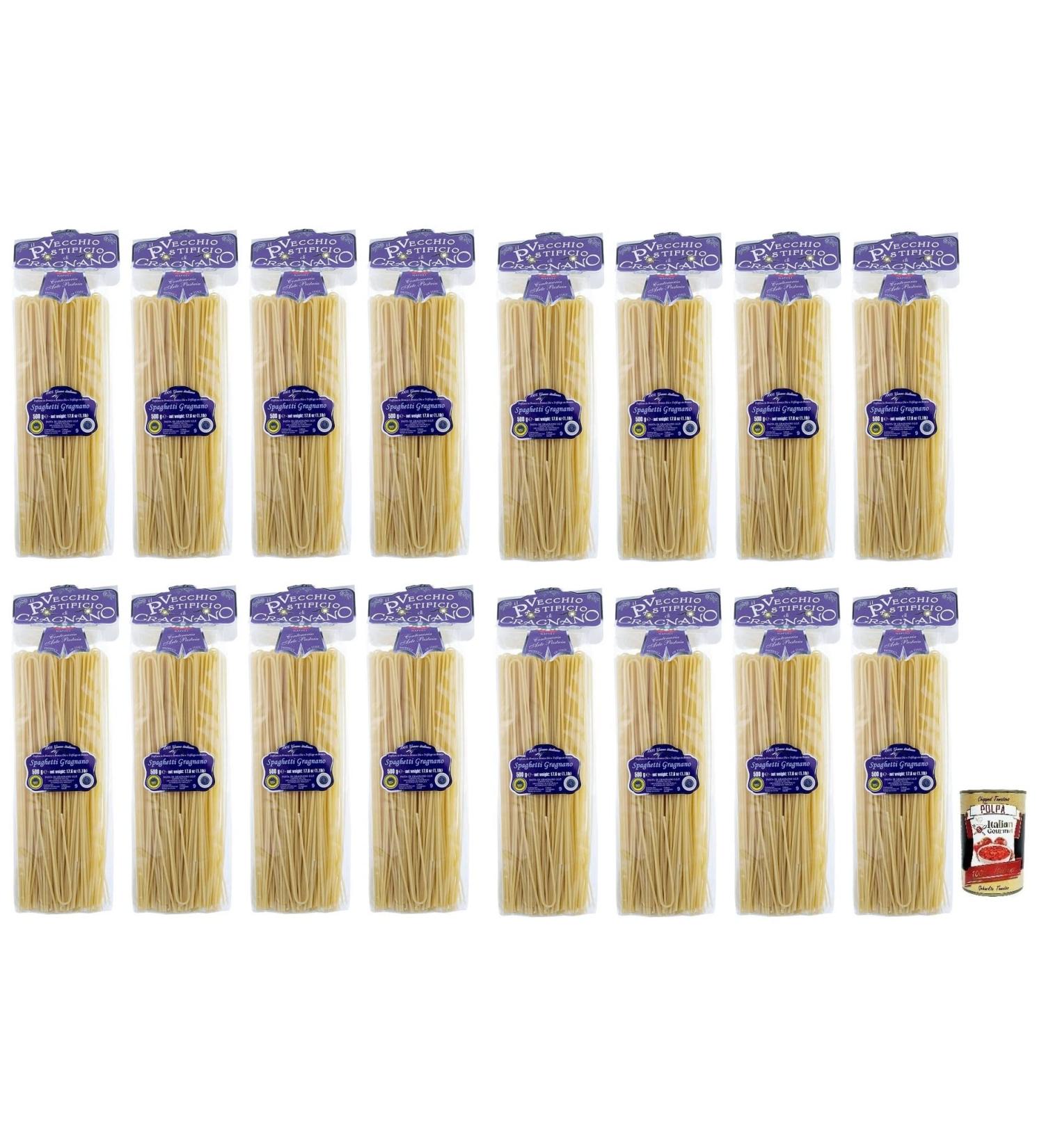  Italian Gourmet E.R. Il Vecchio Pastificio di Gragnano Lot of 16 Gragnano IGP pasta spaghetti made from durum wheat semolina 500 g + box of 400 g - Buy Online on GoSupps.com