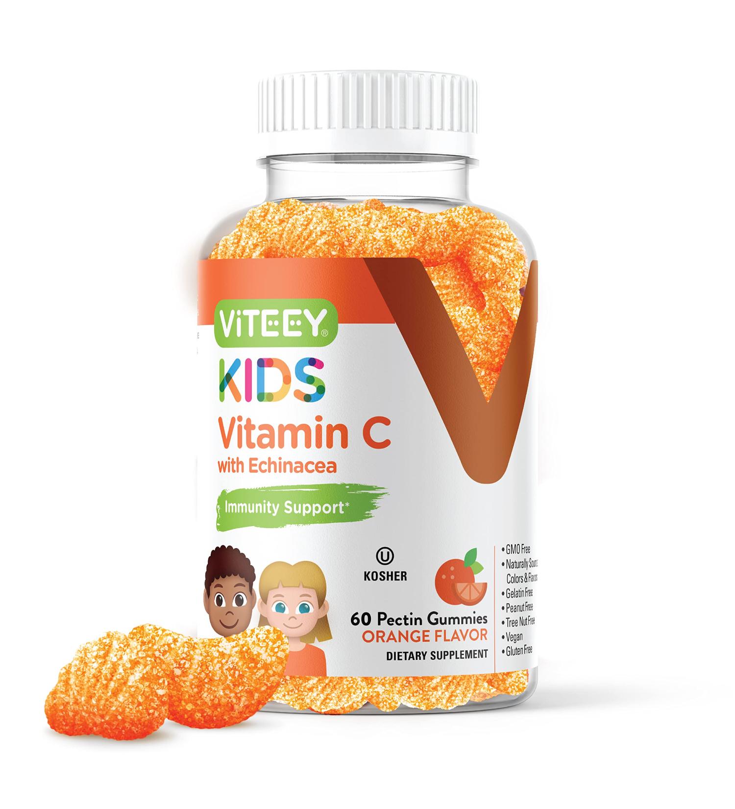 Kids Immune Support Gummies with Vitamin C & Echinacea - 60 Count Pack - Vegan & Gluten Free - Buy Online on GoSupps.com
