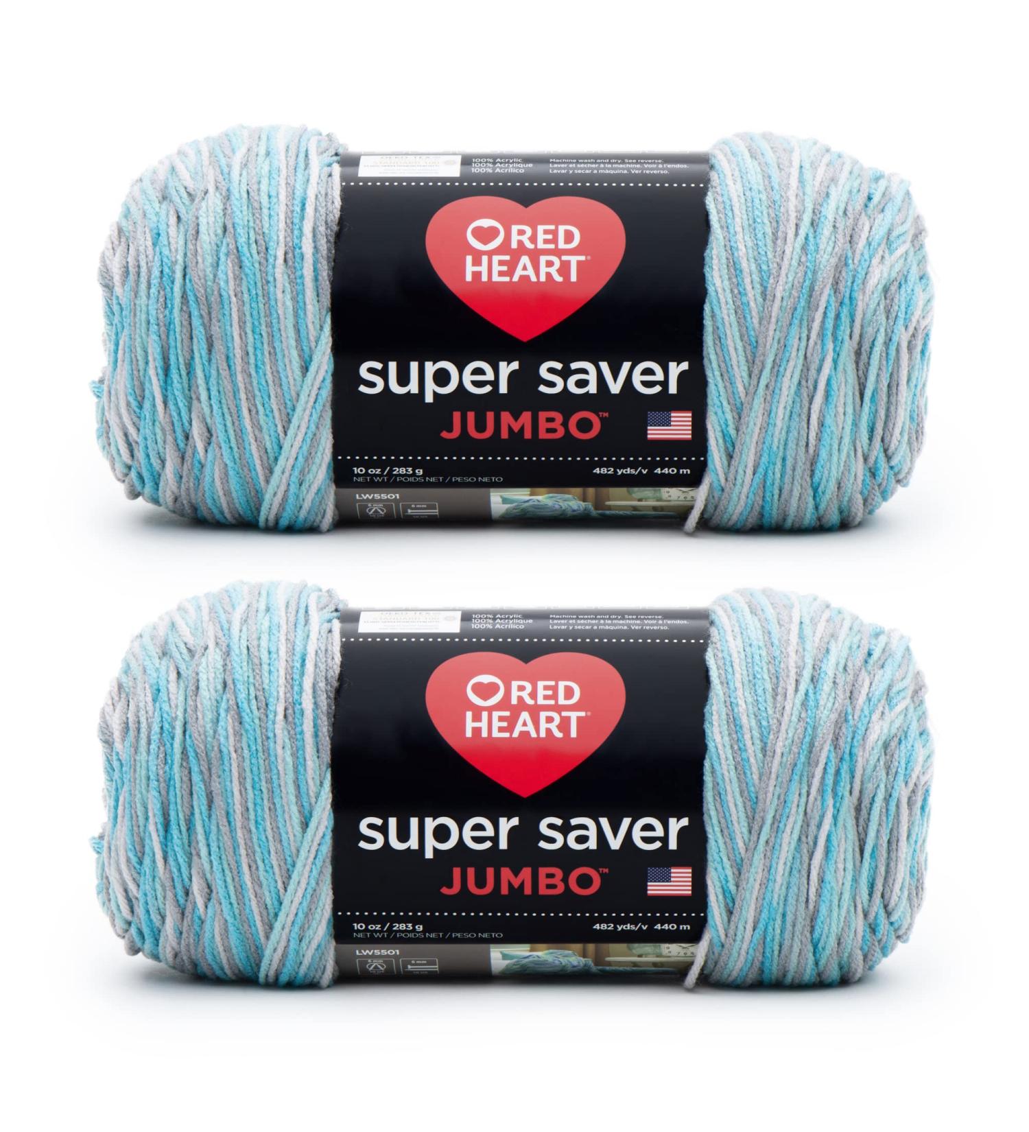 Red Heart Super Saver Jumbo Icelandic Yarn 2-Pack - 283g/10oz - 4 Medium Acrylic - 482 Yards - Knitting/Crochet - Buy Online on GoSupps.com