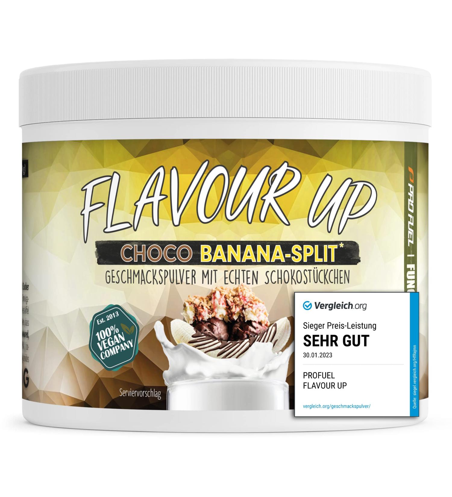 Tasting Powder Banana Chocolate 250g | Delicious Low-Calorie Flavoring for Food & Drinks | Versatile Choco Banana Split Enhancement - Buy Online on GoSupps.com