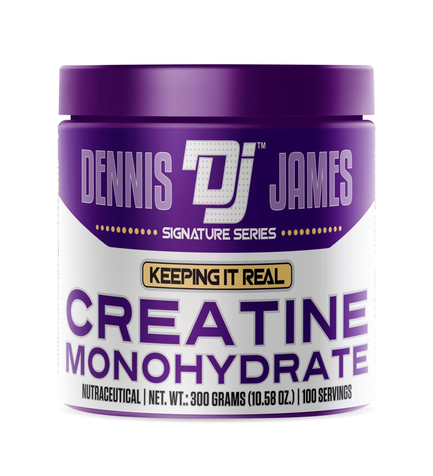 DENNIS JAMES Signature Series Creatine Monohydrate | 300g | 100 Servings | Premium Micronized Creatine for Strength Muscle Growth & Recovery