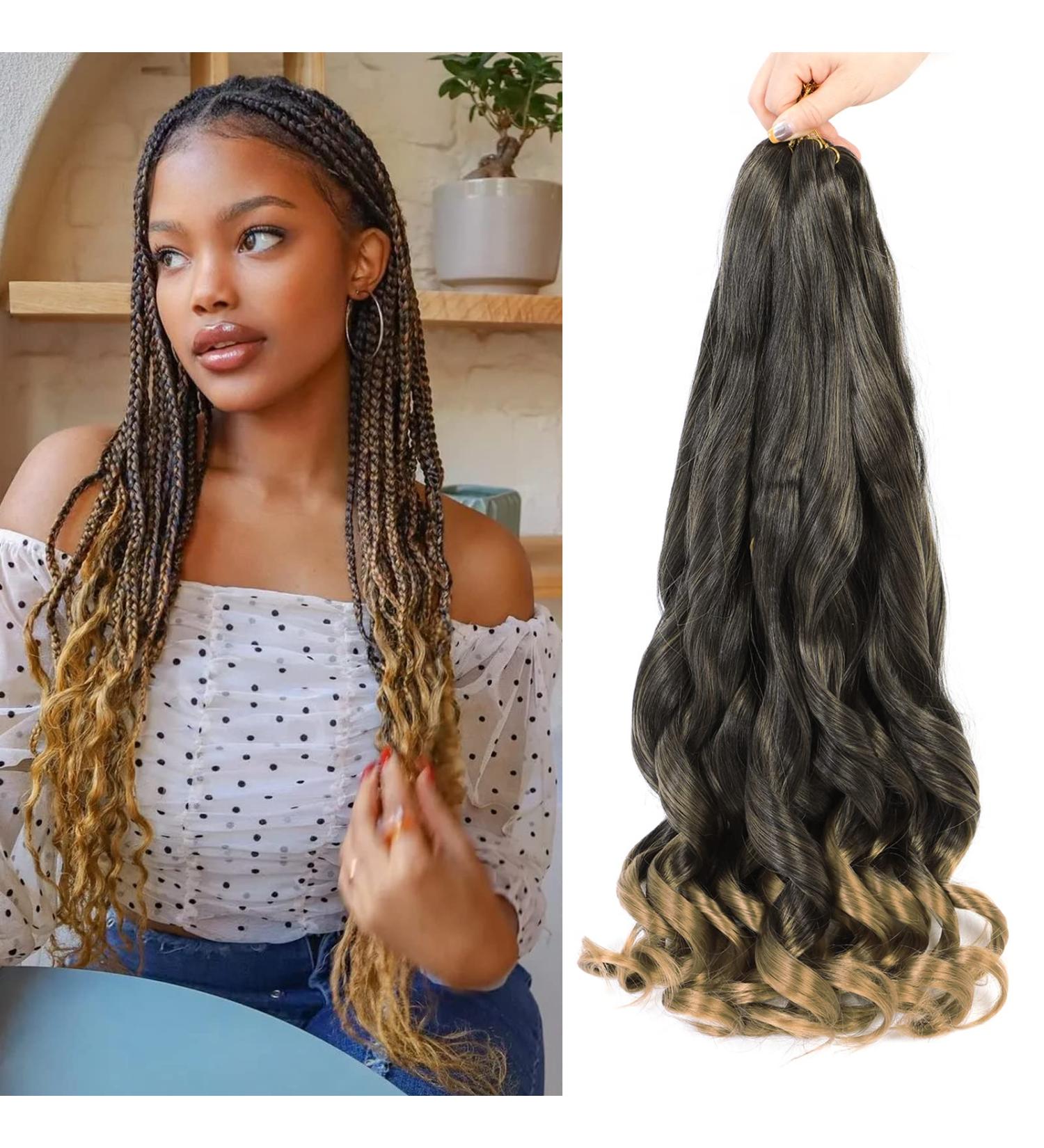 Dt Cheryl French Curls Braiding Hair - 8 Pack Pre-Stretched 24 Inch Loose Wave Curly Extensions (T27#) - High-Quality Synthetic Hair for Stunning Styles - Buy Online on GoSupps.com